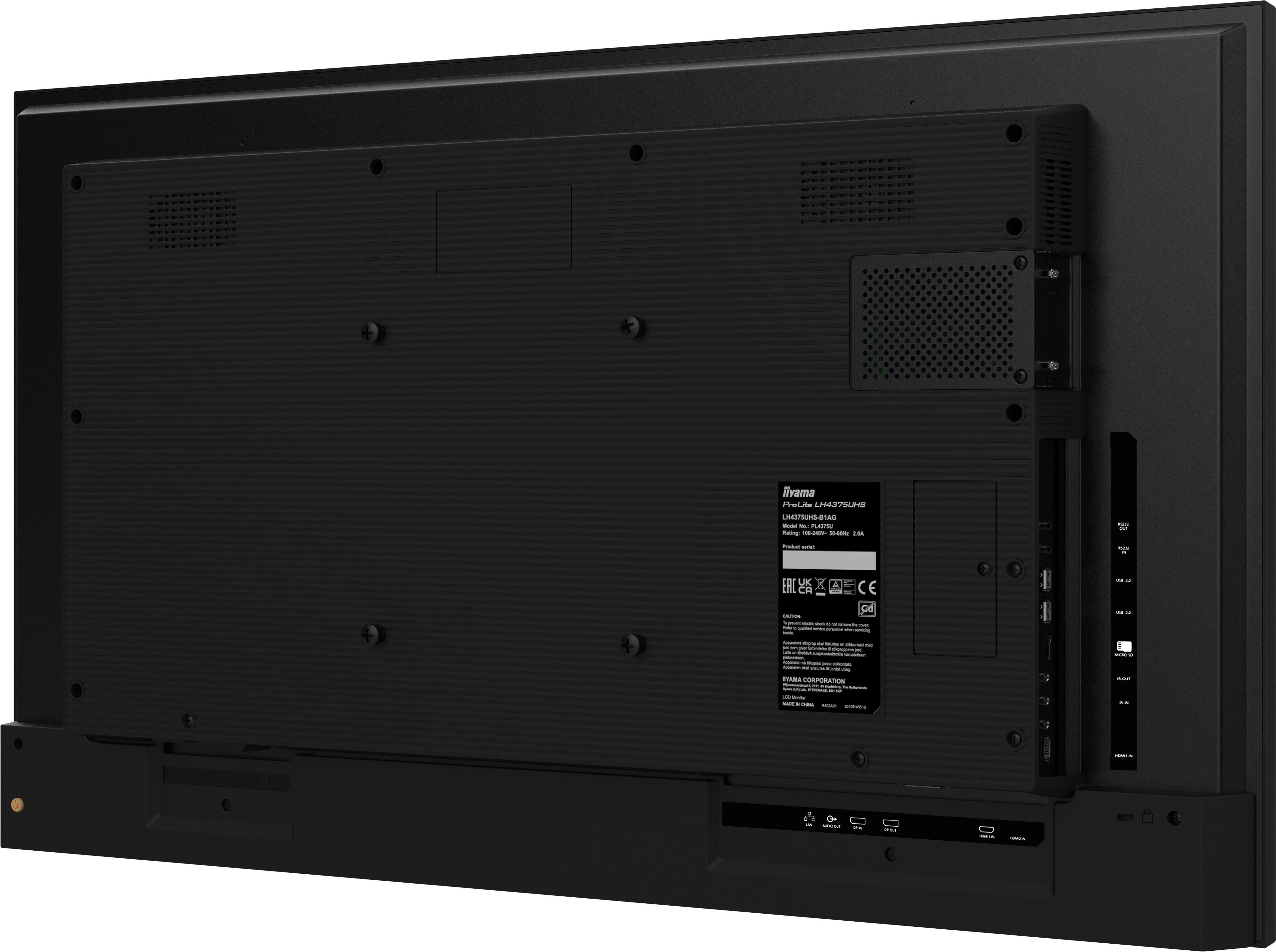 Iiyama ProLite LH3275HS-B1AG | 32" 4K UHD Digital Signage Display – 24/7 Betrieb, Android OS, Intel® SDM, FailOver
