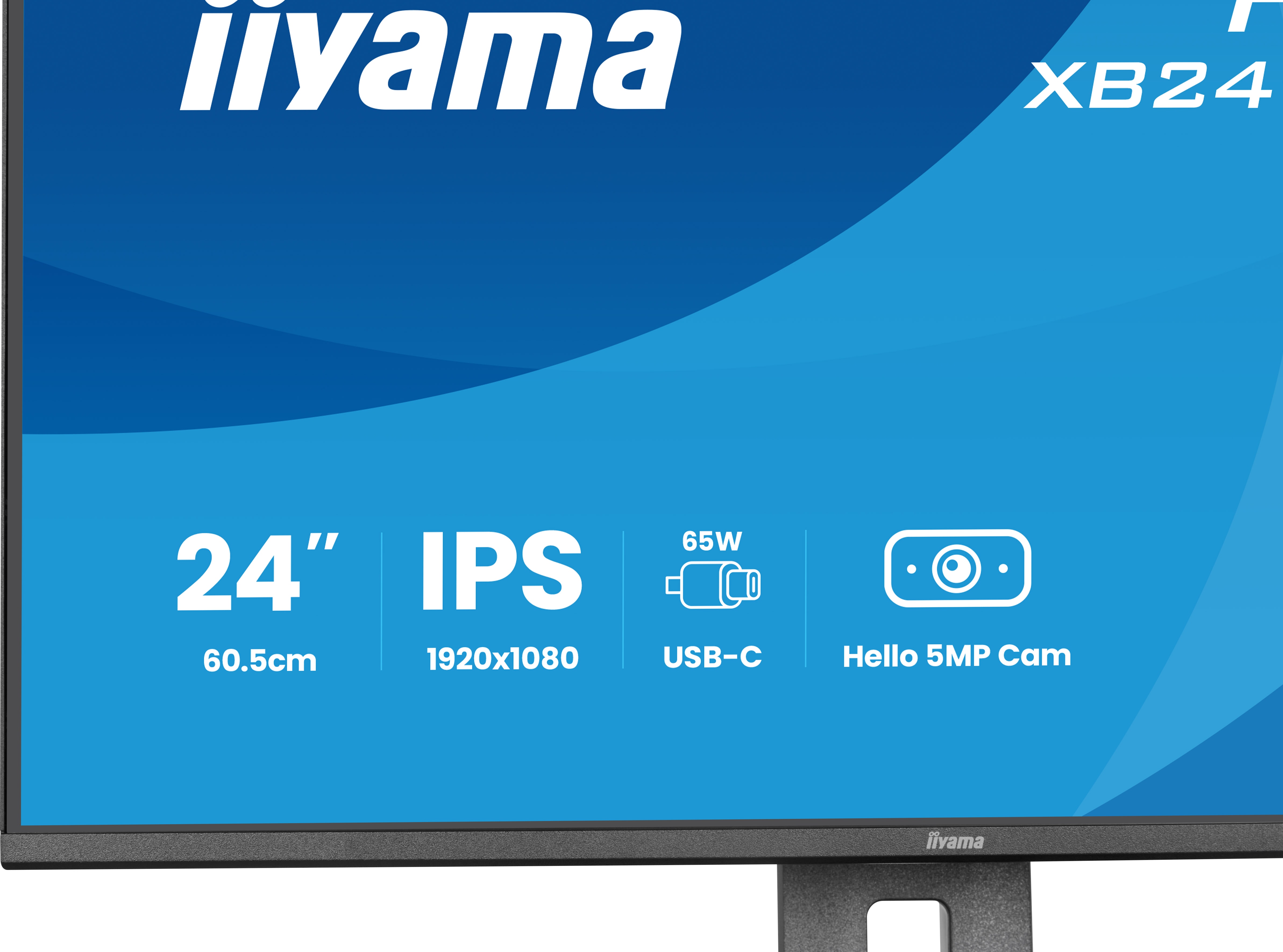 iiyama ProLite XB2497HSNH-B1 | 24" IPS Monitor Full HD 100Hz USB-C Dock Webcam LAN ergonomisch