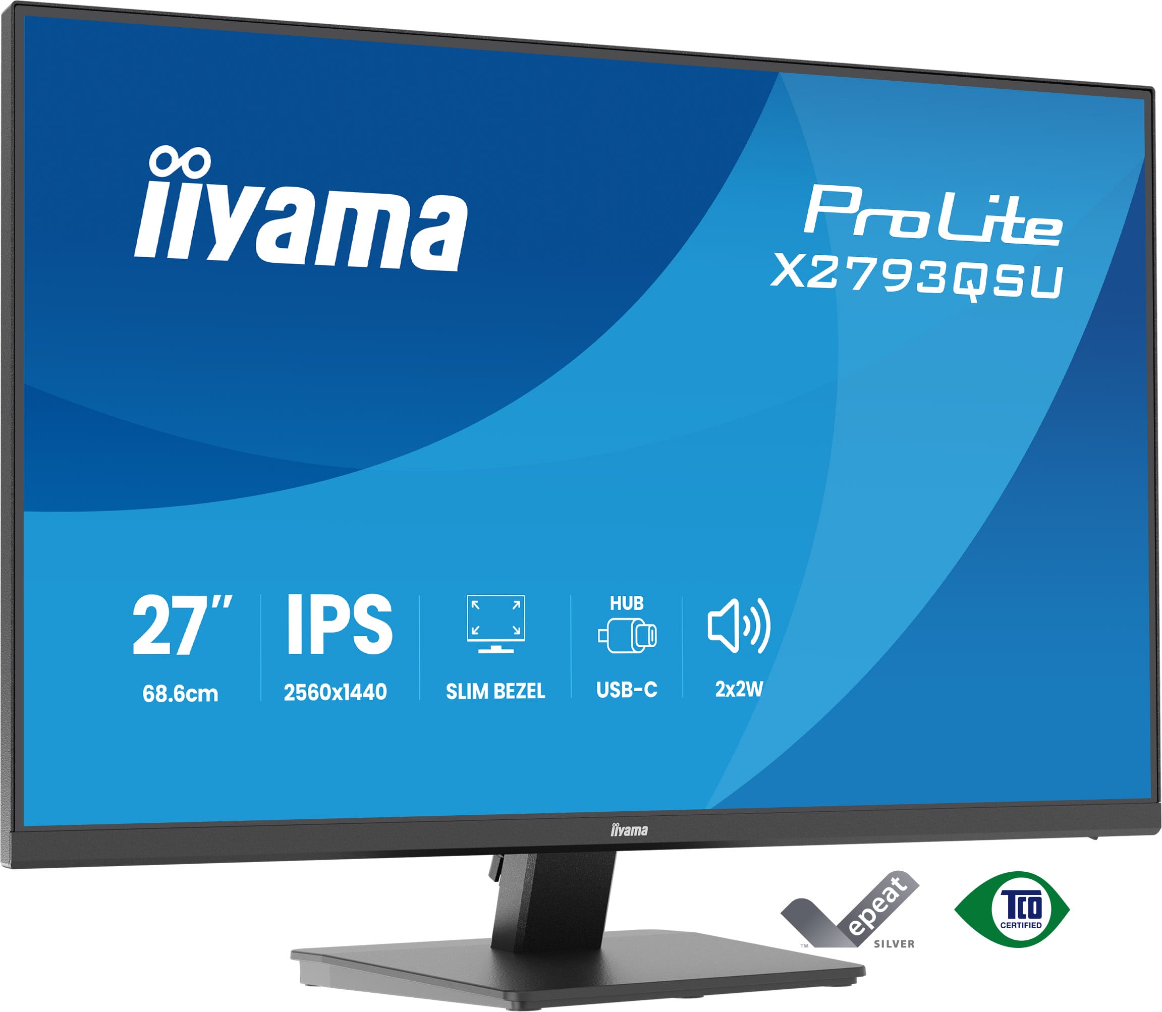 Iiyama ProLite X2793QSU-B1 | 27" QHD IPS Monitor – 2560×1440, 1ms, USB-Hub, Eye Care & Slim Design