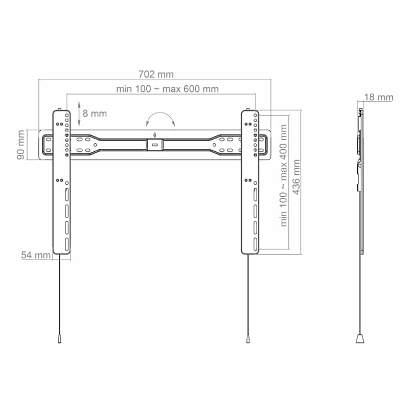 HAGOR  BL Superslim 600 | 55" - 75" | 600x400 | 35KG | Black