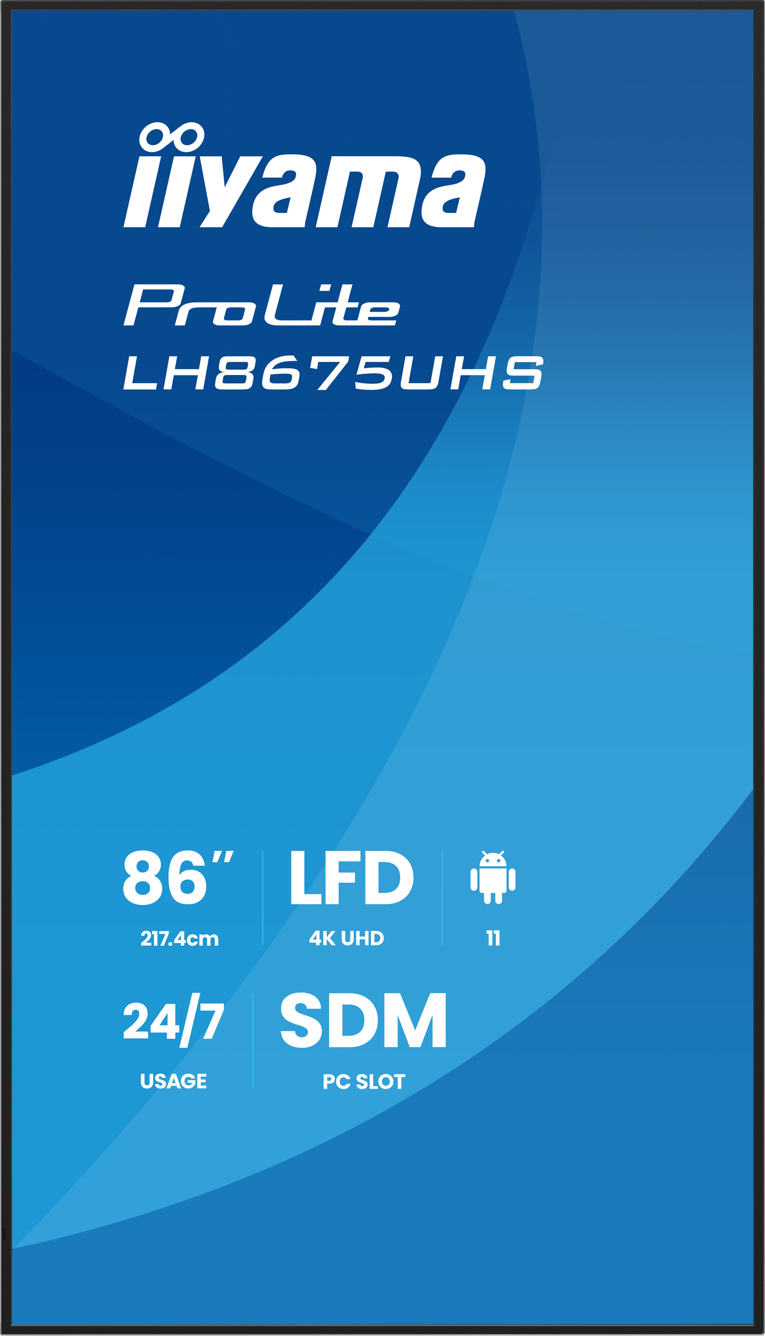 Iiyama ProLite LH8675UHS-B2AG | 86" 4K UHD Allround-Digital Signage Display mit Android 11 & 24/7 Betrieb