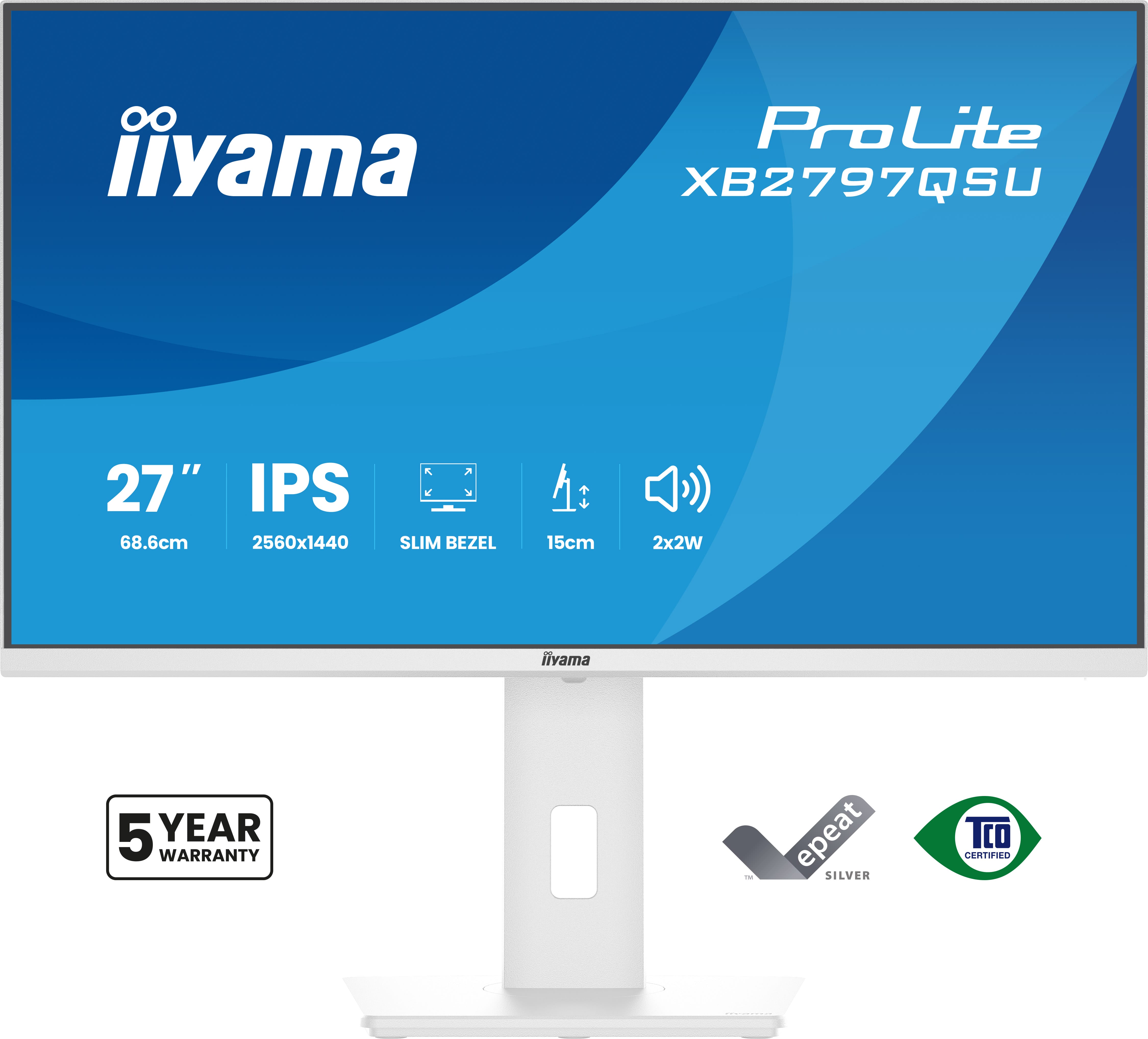 Iiyama ProLite XB2797QSU-W1 | 27" QHD IPS Monitor ergonomisch & USB-Hub
