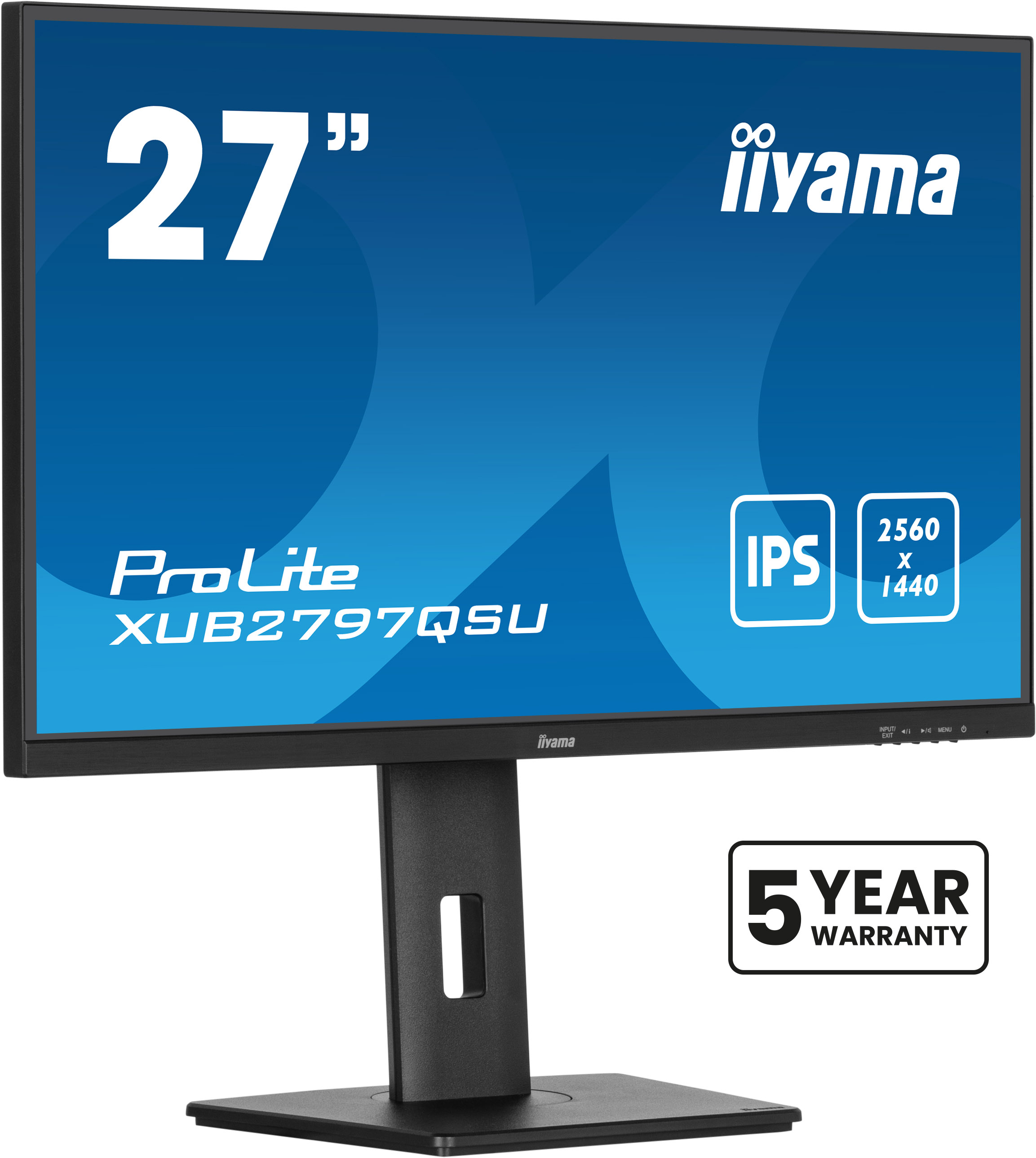 Iiyama ProLite XUB2797QSU-B2 | 27" Monitor mit IPS-Panel Technologie, QHD-Auflösung, USB-Hub, 100Hz Bildwiederholfrequenz
