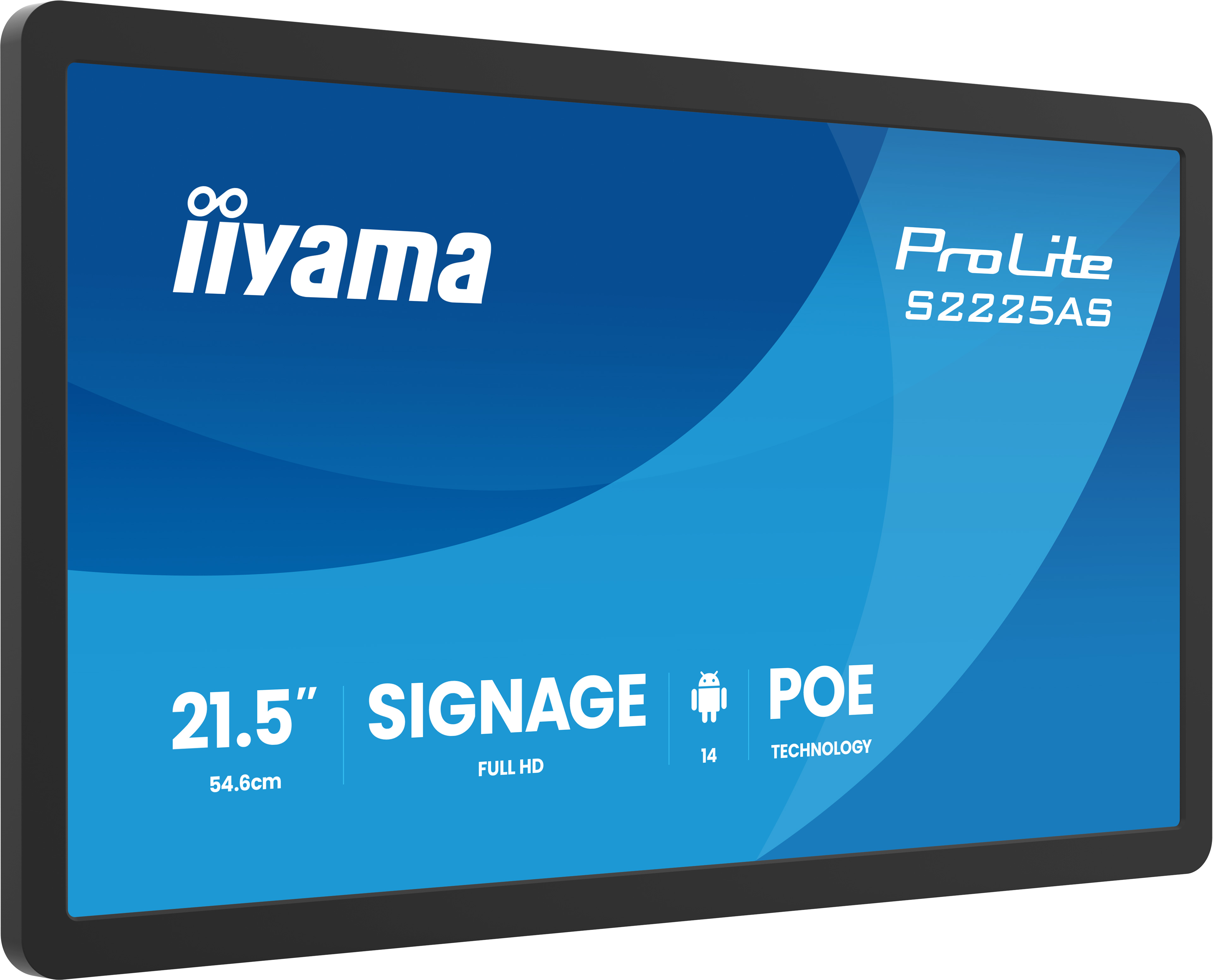 iiyama ProLite S2225AS-B1P | 21,5" Full-HD IPS Signage Display für Einzelhandel, Supermärkte & PoE