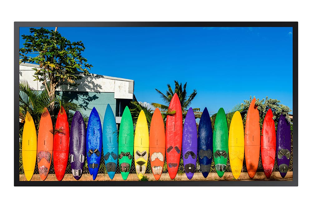 Komplettset Samsung OM55B 55" | UHD Schaufenster Display inkl. Deckenhalterung von Hagor