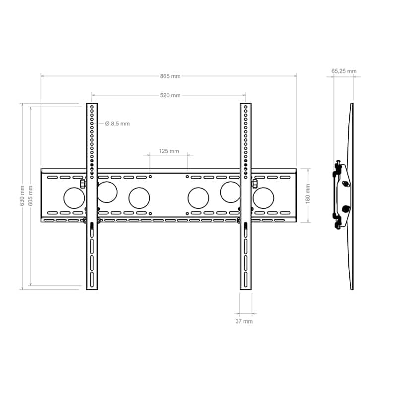 HAGOR WH 85 T – HD | 55"-110" | 800x600 | 125KG Black