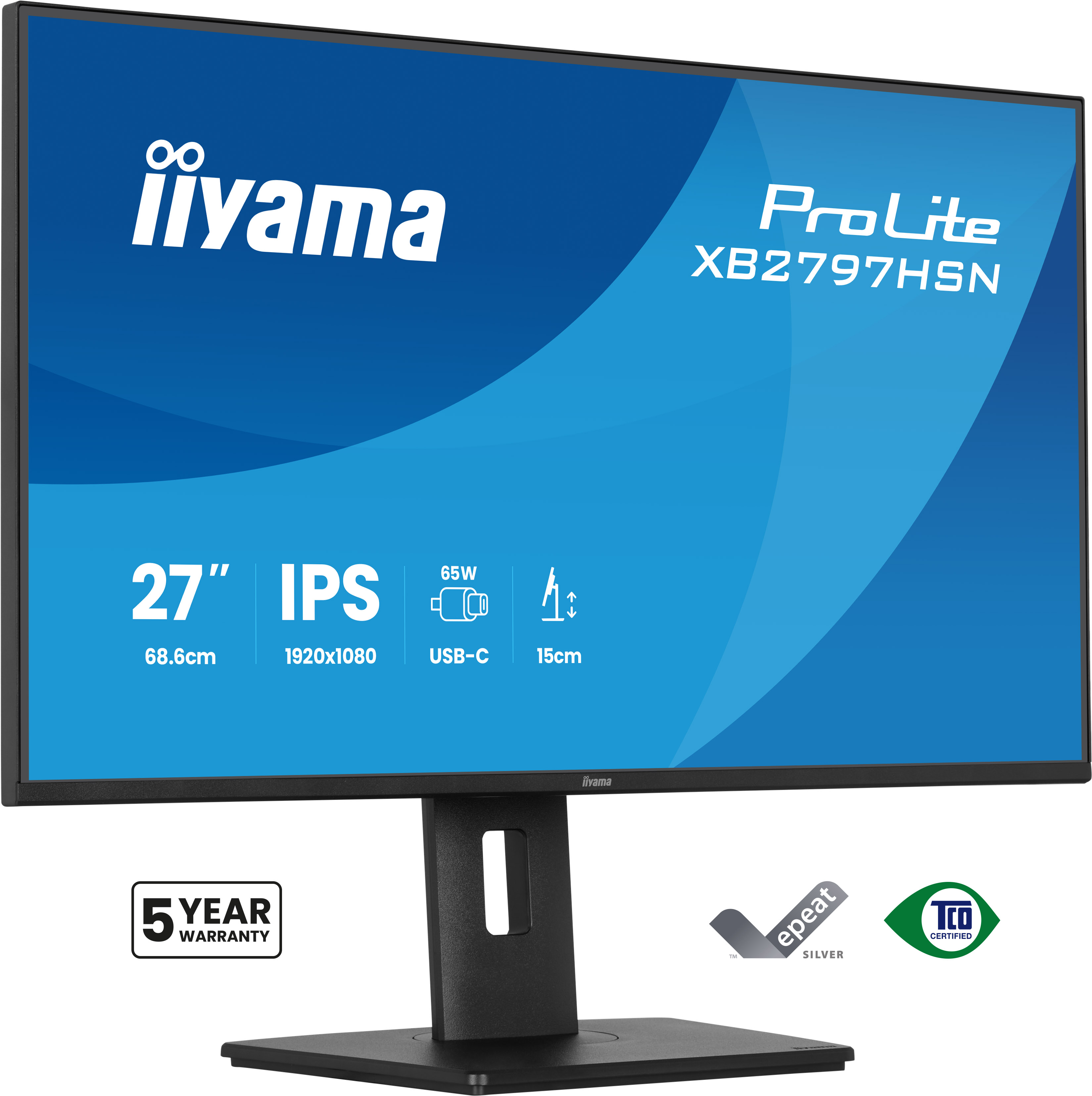 Iiyama ProLite XB2797HSN-B1 | 27" Full HD IPS Monitor mit USB-C Docking