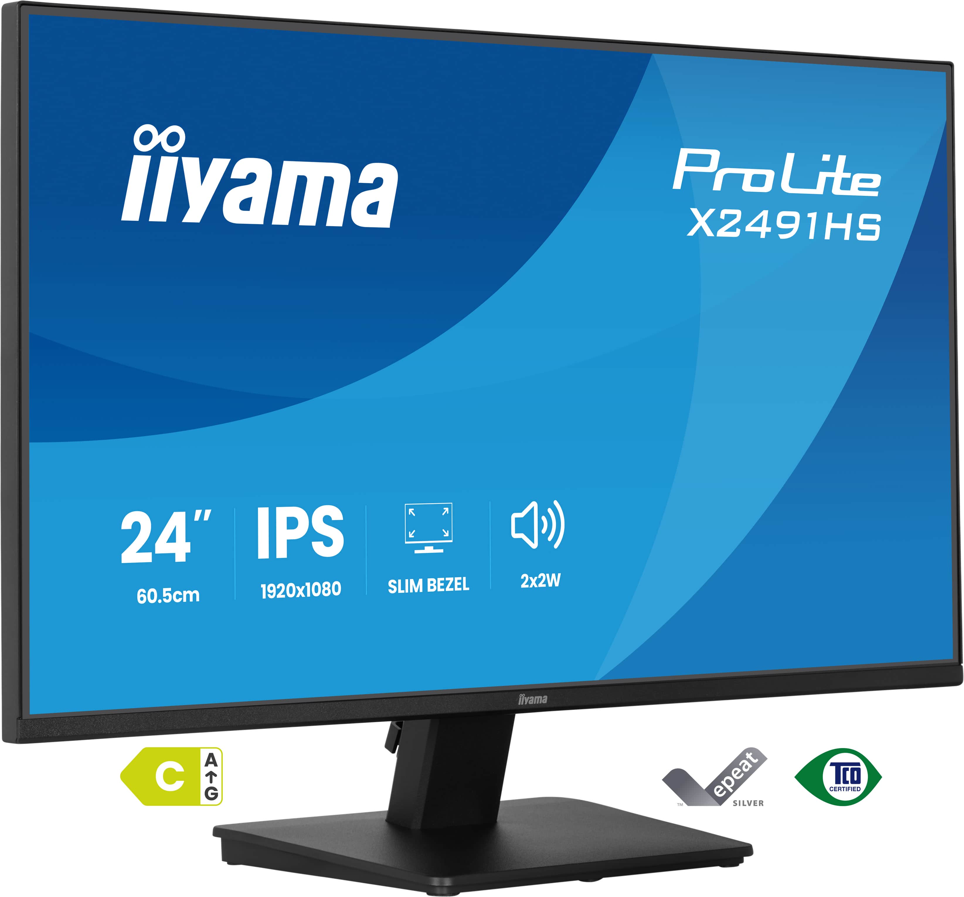 iiyama ProLite X2491HS-B1 | 24" IPS Monitor Full HD 120Hz USB-Hub Lautsprecher Ergonomisch
