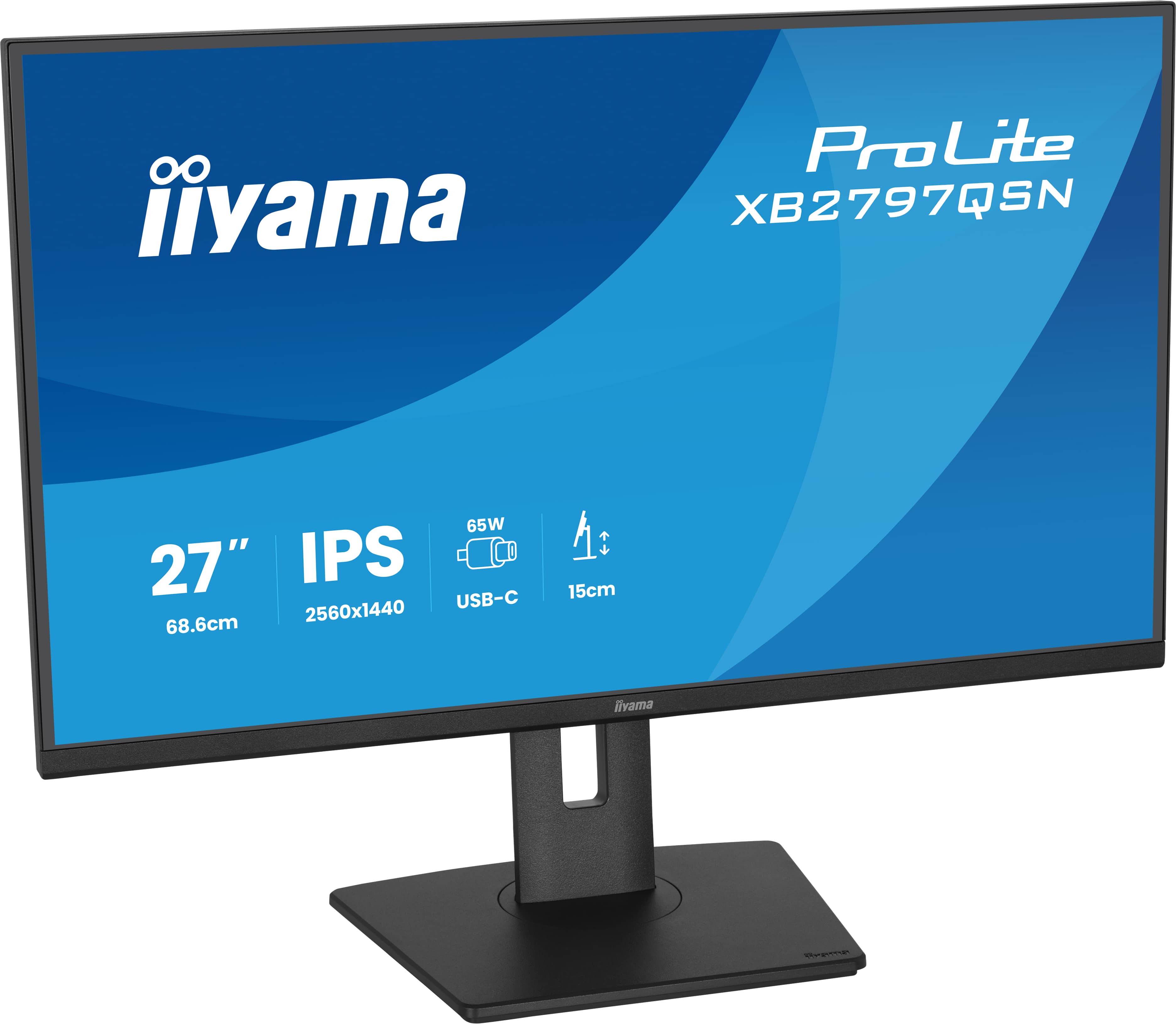 Iiyama ProLite XB2797QSN-B1 | 27" | QHD IPS USB-C Docking Monitor