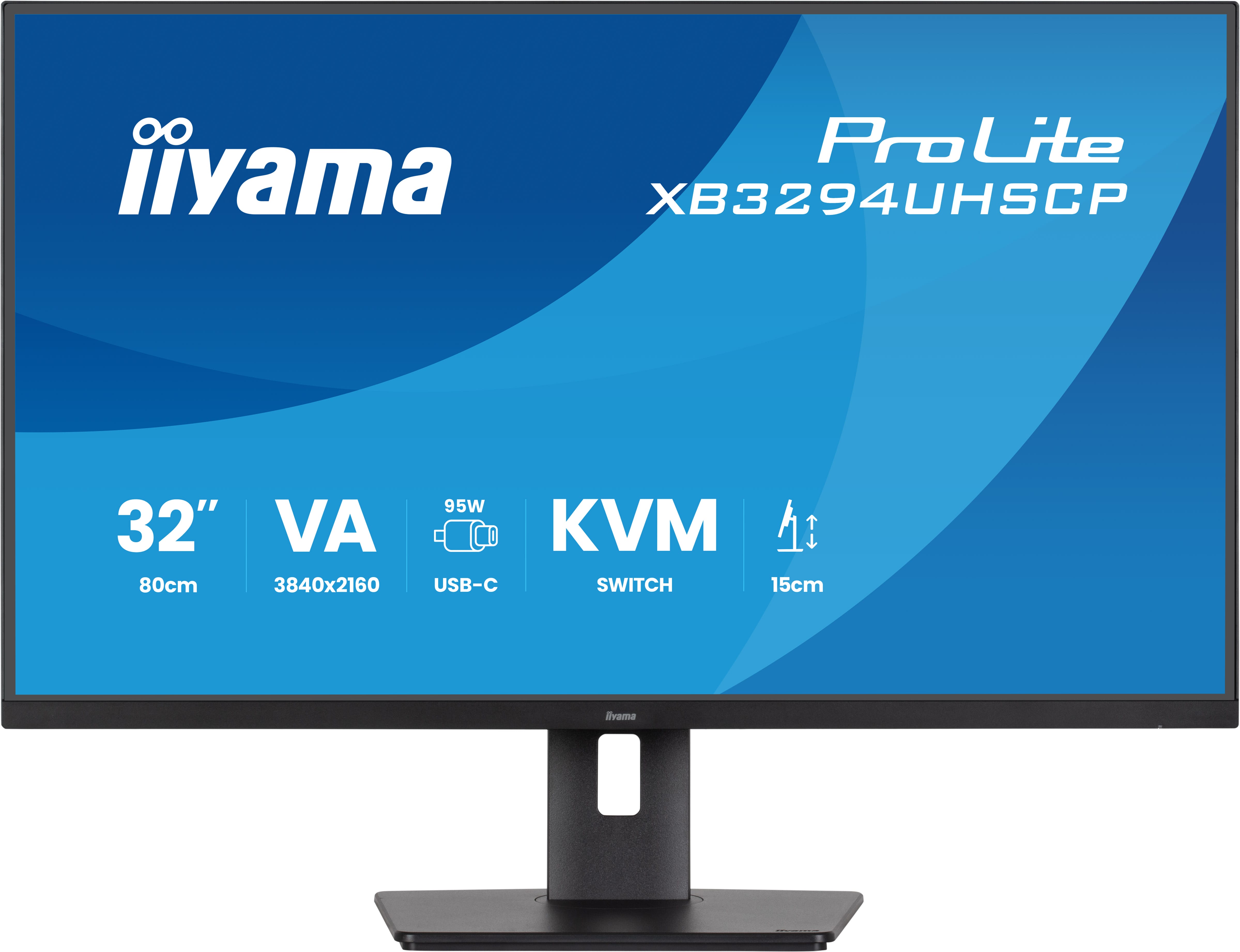 Iiyama ProLite XB3294UHSCP-B1 | 32" 4K VA Monitor mit USB-C Dock, KVM & PiP/PbP