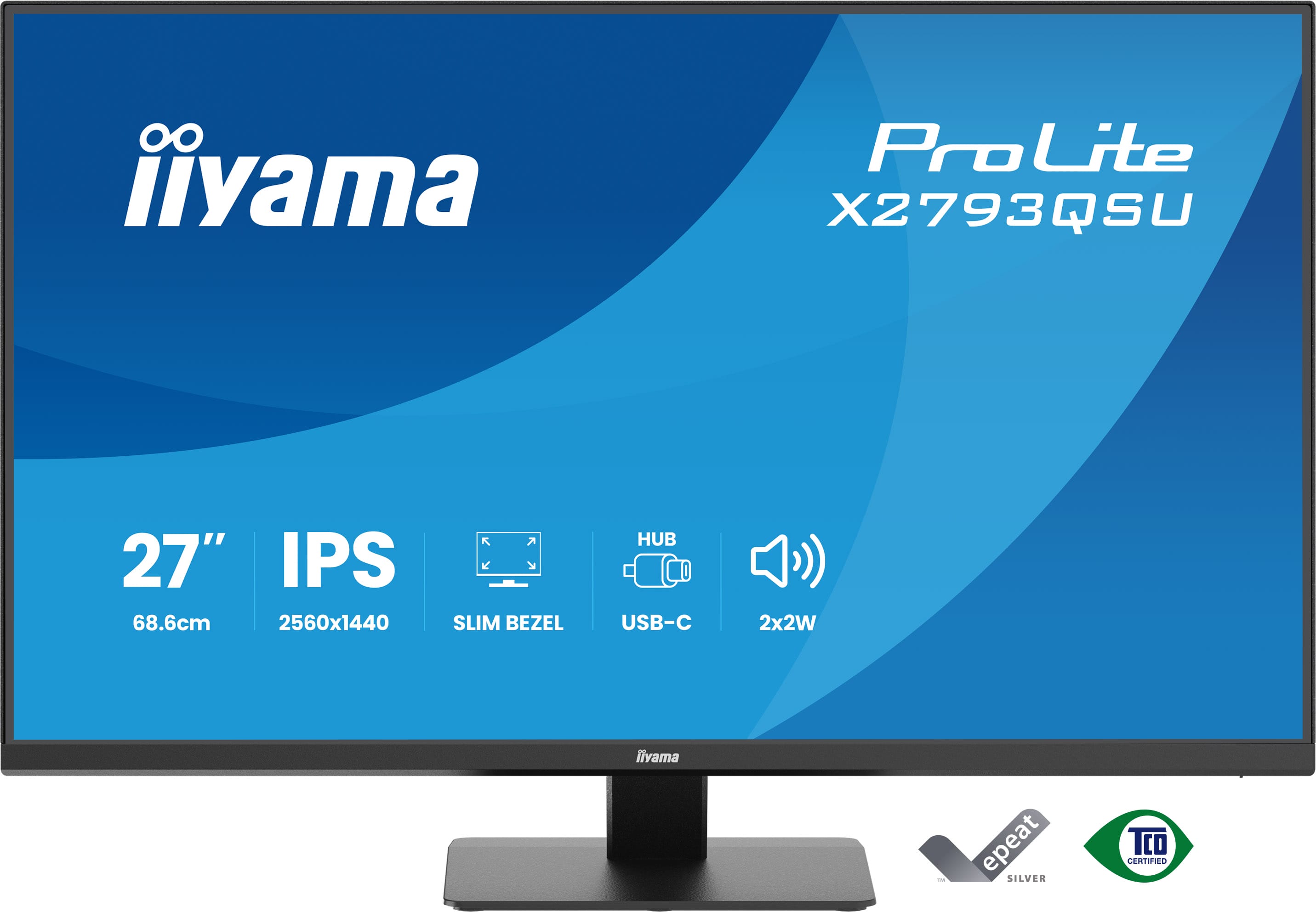 Iiyama ProLite X2793QSU-B1 | 27" QHD IPS Monitor – 2560×1440, 1ms, USB-Hub, Eye Care & Slim Design