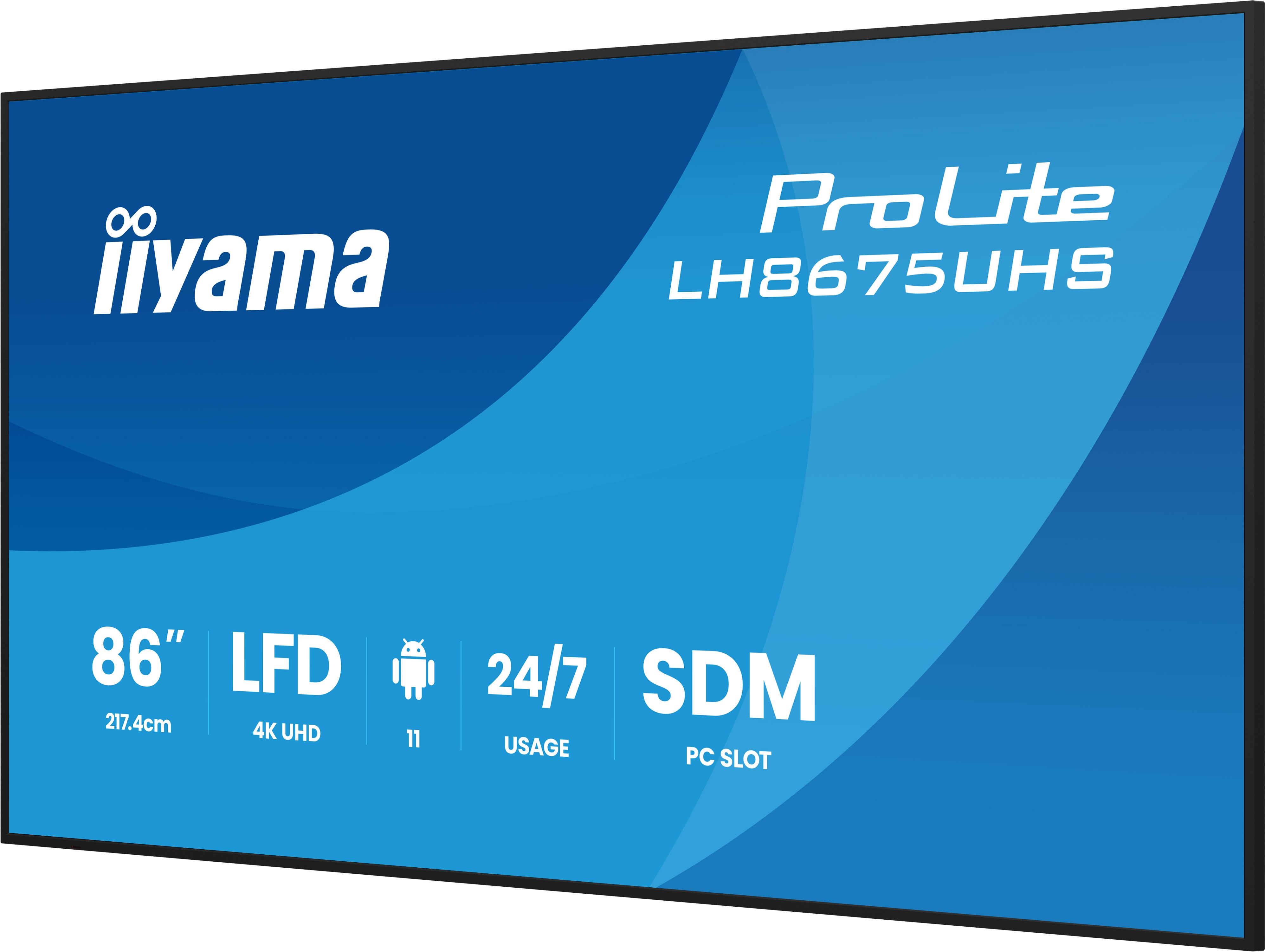 Iiyama ProLite LH8675UHS-B2AG | 86" 4K UHD Allround-Digital Signage Display mit Android 11 & 24/7 Betrieb