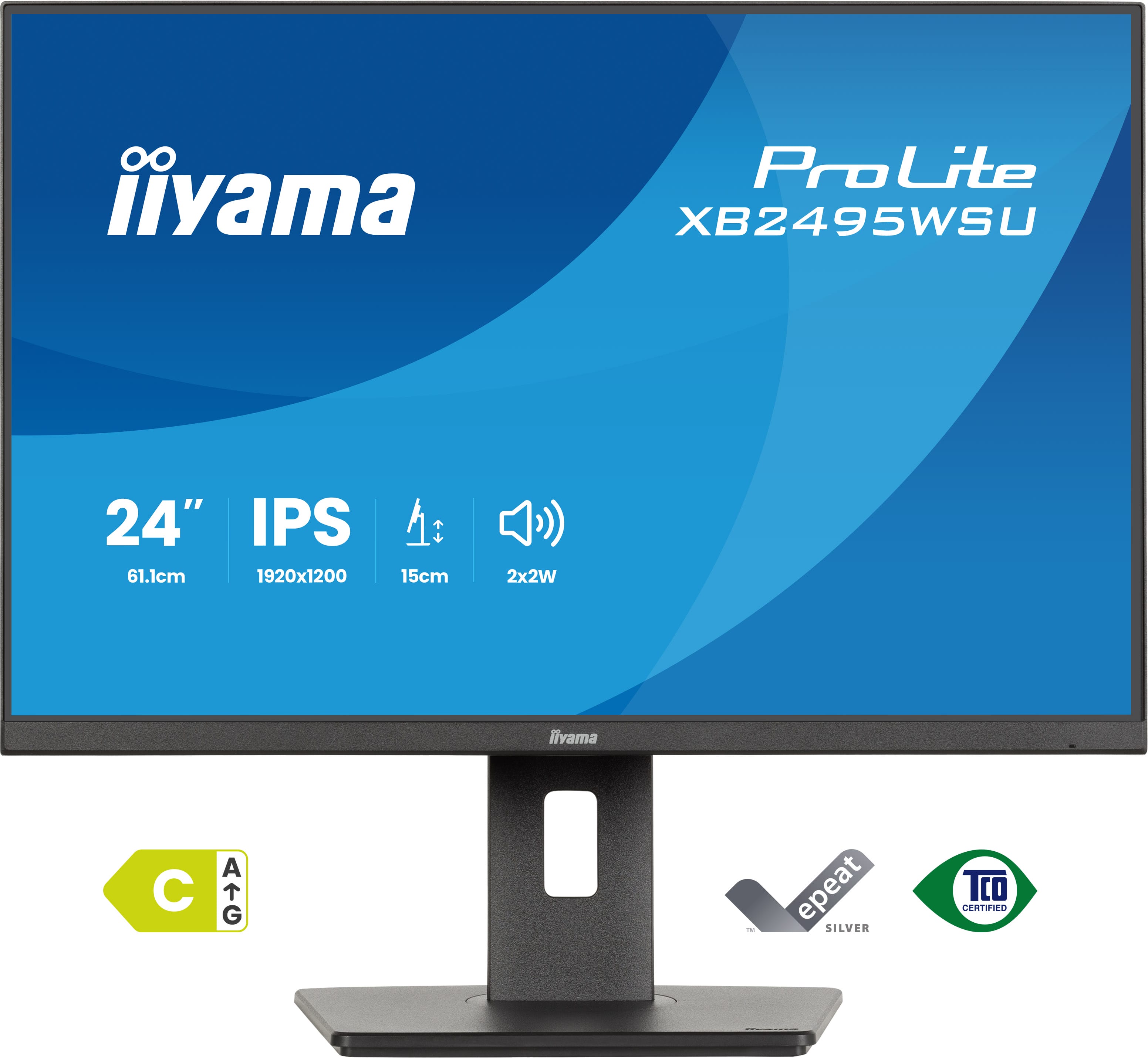iiyama ProLite XB2495WSU-B1 | 24,1" IPS Monitor WUXGA 100Hz USB-C Hub 16:10 Ergonomisch