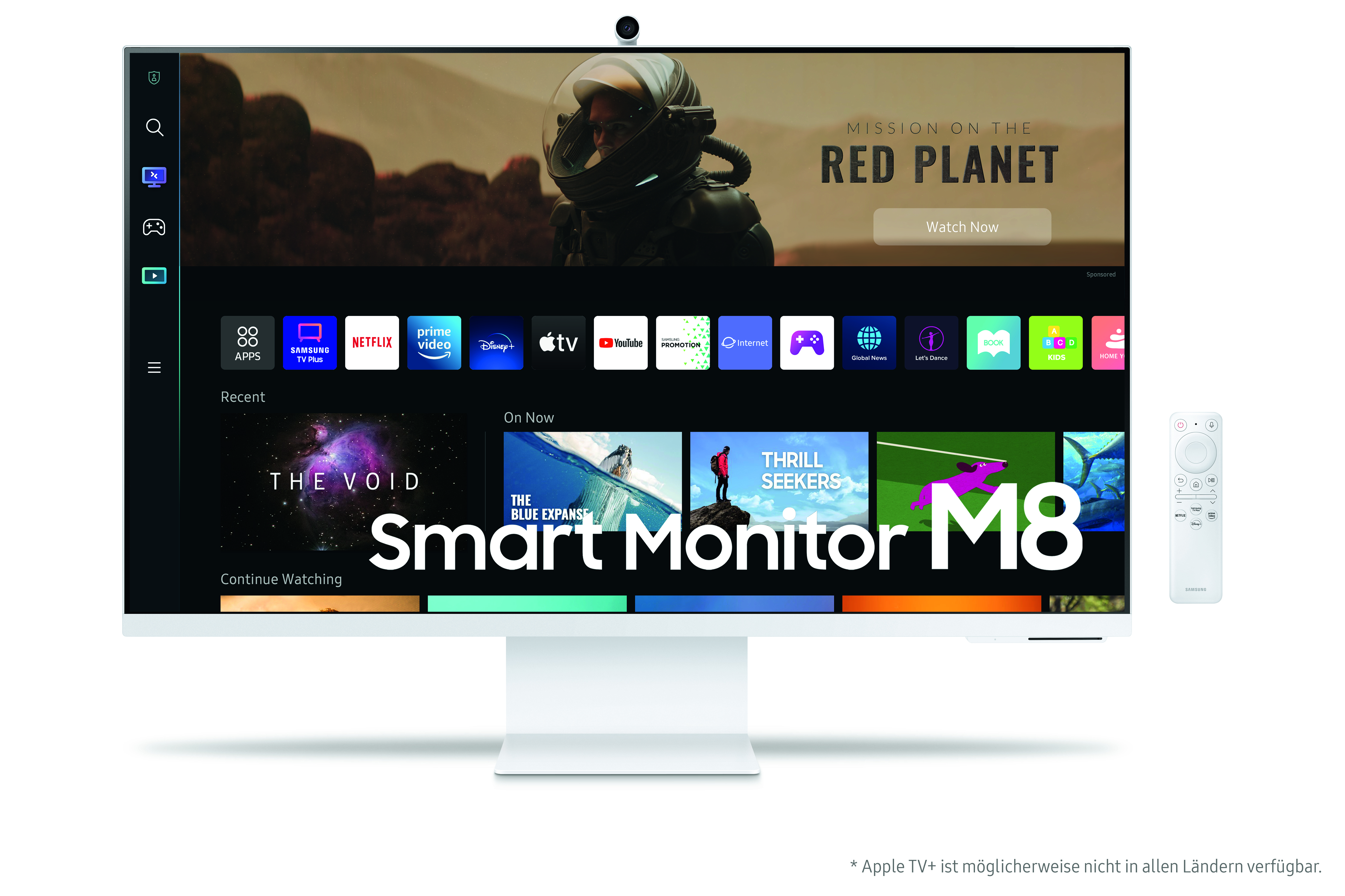 Samsung Smart Monitor | 32"(81,28cm) | 4K UHD | USB-C | HDR | Webcam | Lautsprecher | Weiß | M8