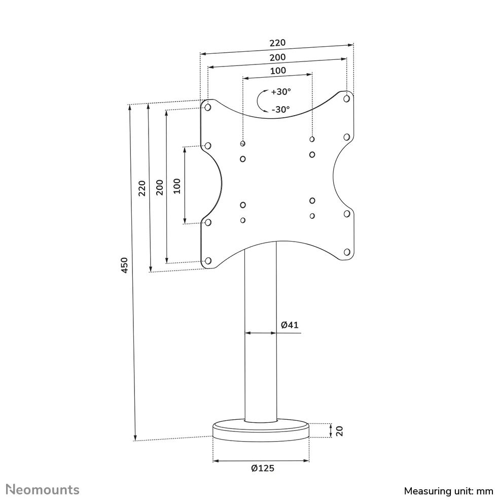 Neomounts DS42-430BL12 TV-Ständer 23-43"- abschraubbar - schwenkbar