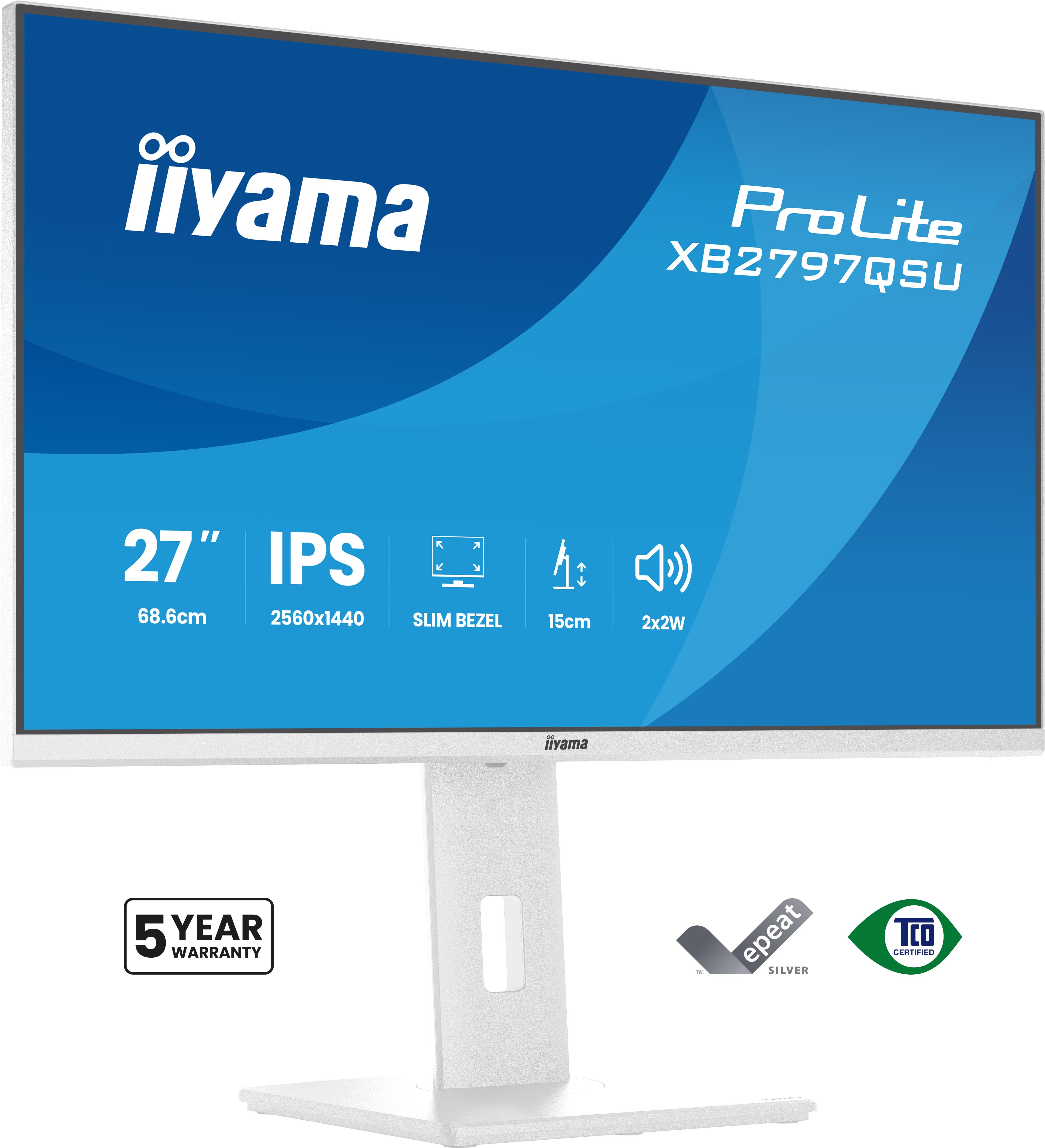 Iiyama ProLite XB2797QSU-W1 | 27" QHD IPS Monitor ergonomisch & USB-Hub