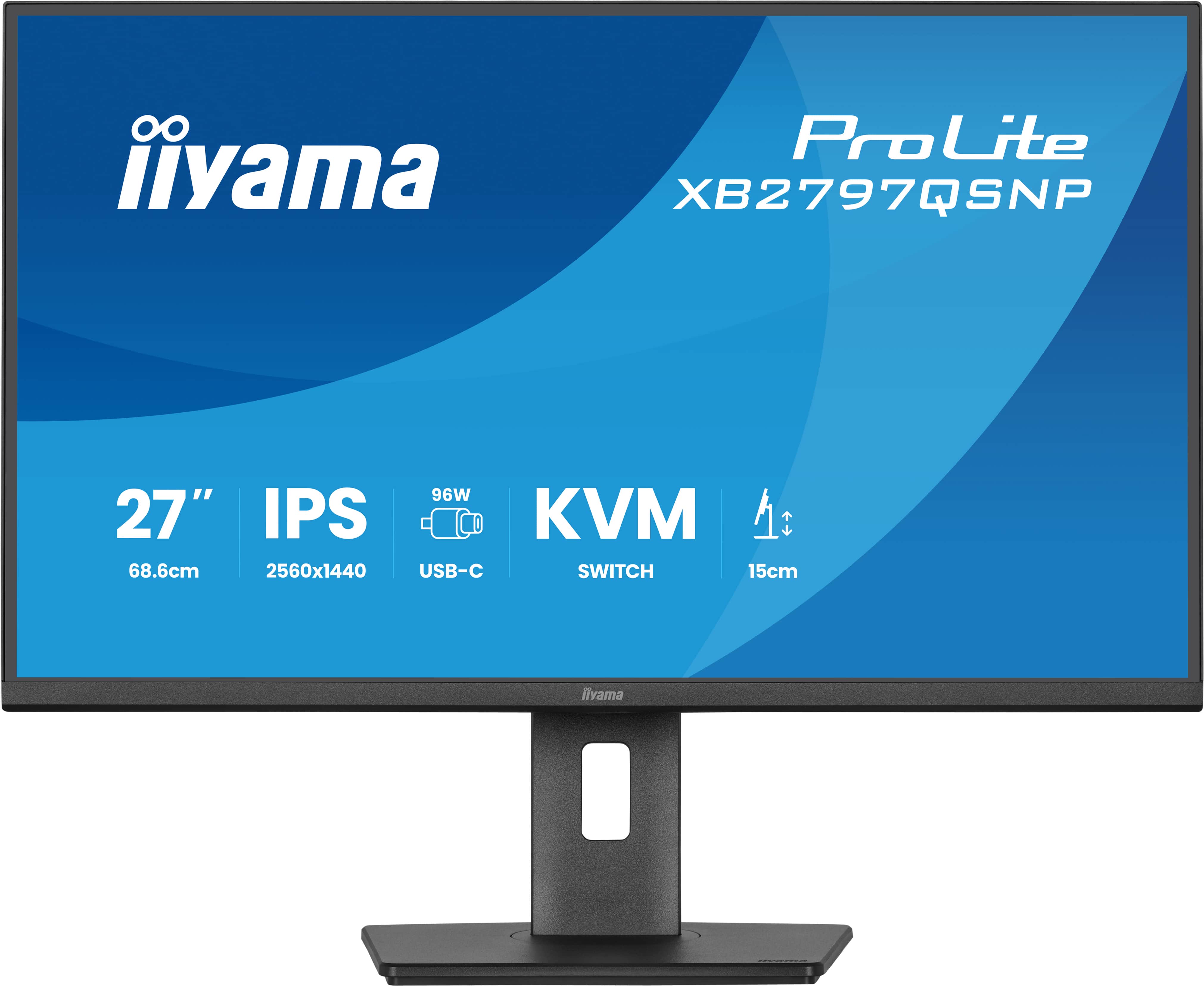 Iiyama ProLite XB2797QSNP-B1 | 27" QHD Business Monitor mit USB-C Docking, KVM Switch & Full Connectivity