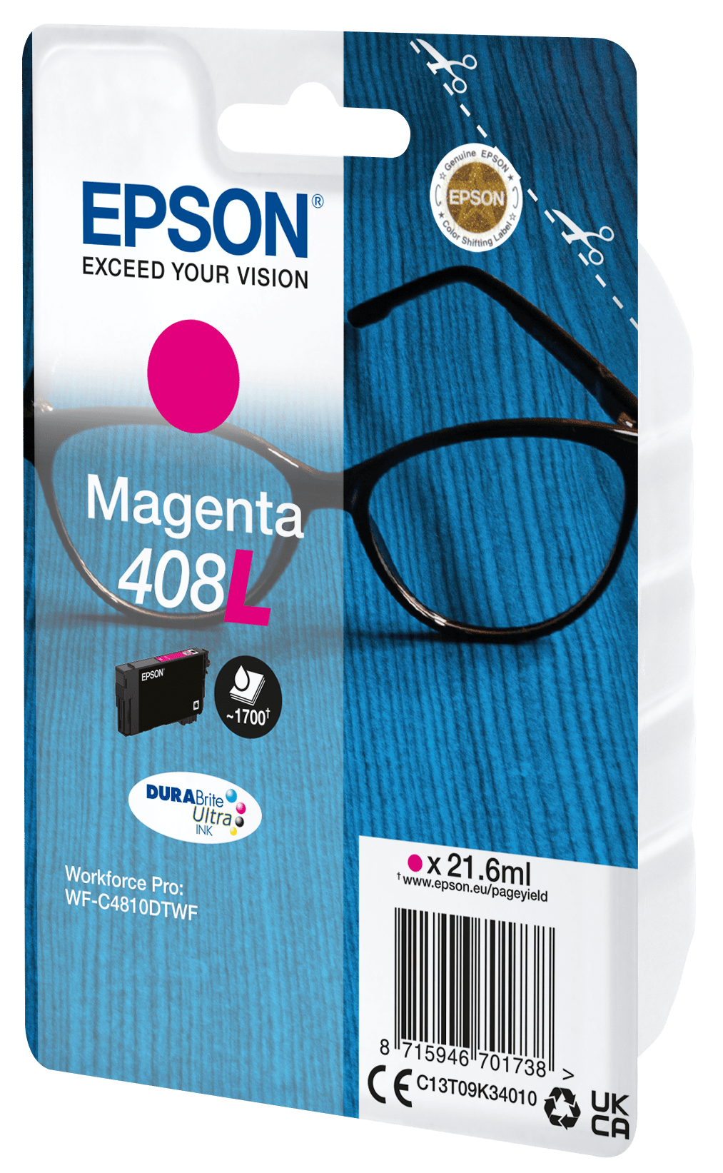 Tinte Epson 408L C13T09K34010 1.700 Seiten Magenta für WF-C4810 Tinte Epson 408L C13T09K34010 1.700 Seiten Magenta für WF-C4810