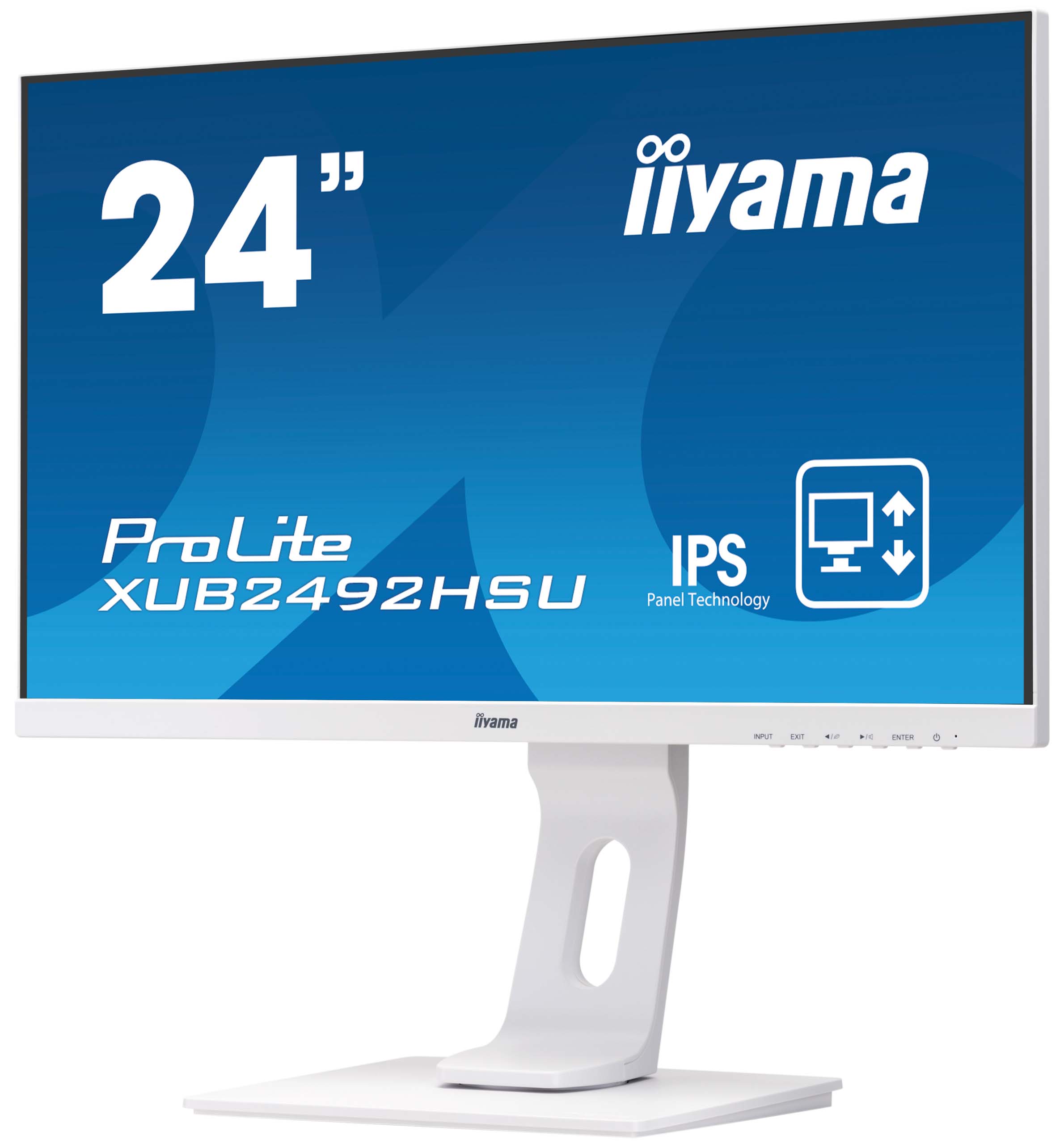 Iiyama ProLite XUB2492HSU-W1 | 23,8" (60,5cm) | IPS-Panel Technologie mit ultra flachem Rahmen und höhenverstellbarem Standfuß