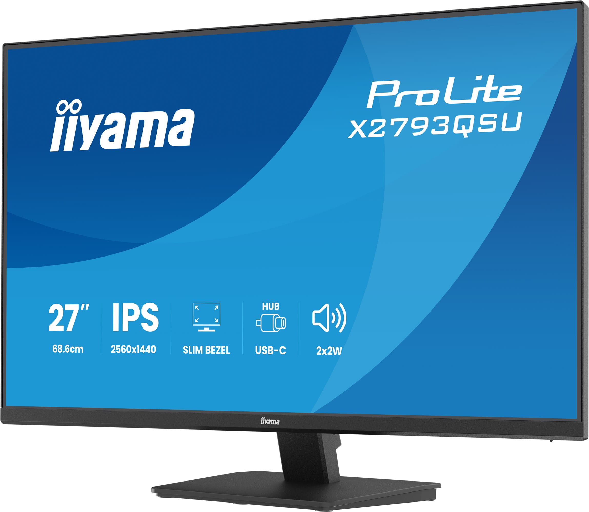Iiyama ProLite X2793QSU-B1 | 27" QHD IPS Monitor – 2560×1440, 1ms, USB-Hub, Eye Care & Slim Design