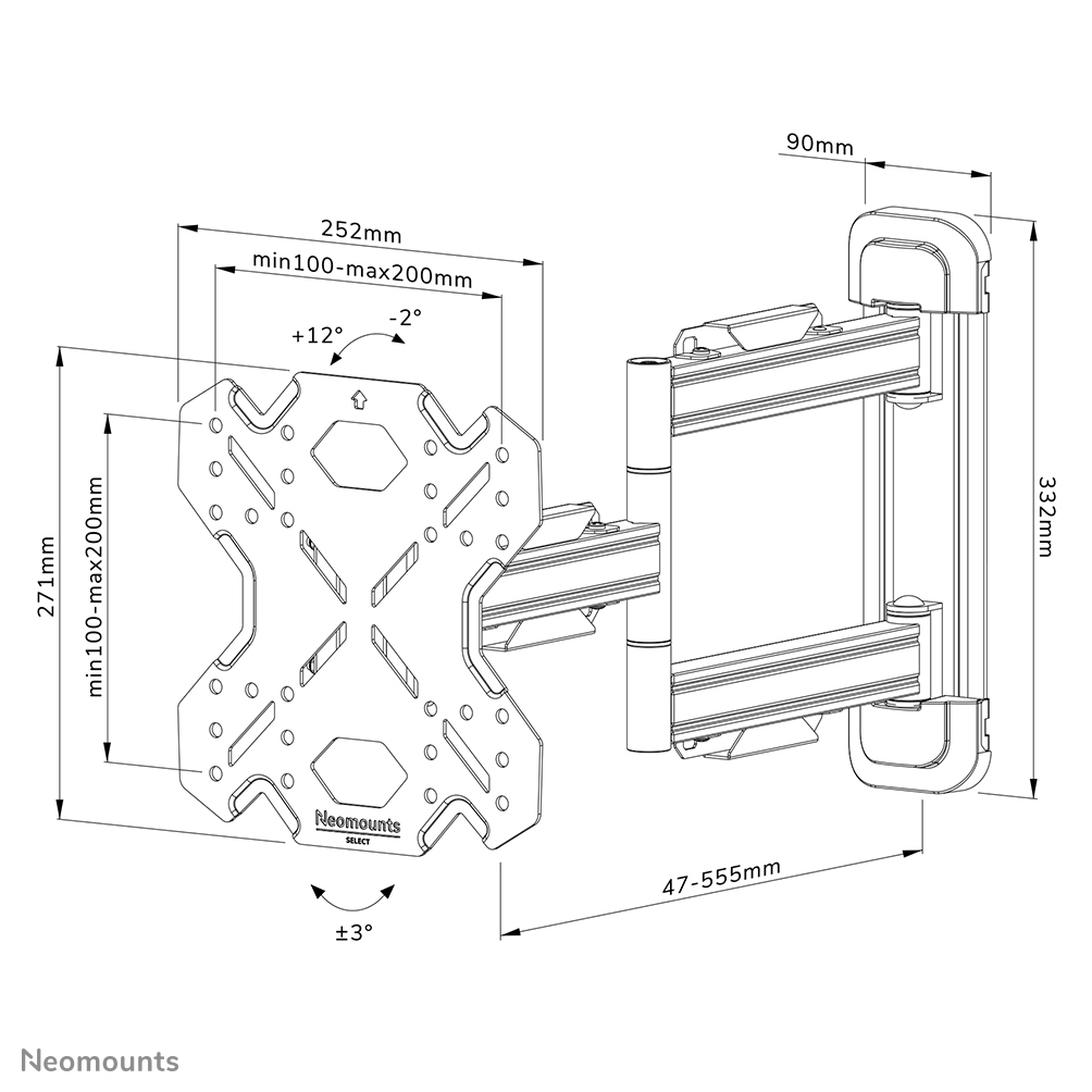 Neomounts WL40S-850BL12 TV-Wandhalterung 32-55" - volle Bewegung - schnelle Installation Neomounts WL40S-850BL12 TV-Wandhalterung 32-55" - volle Bewegung - schnelle Installation