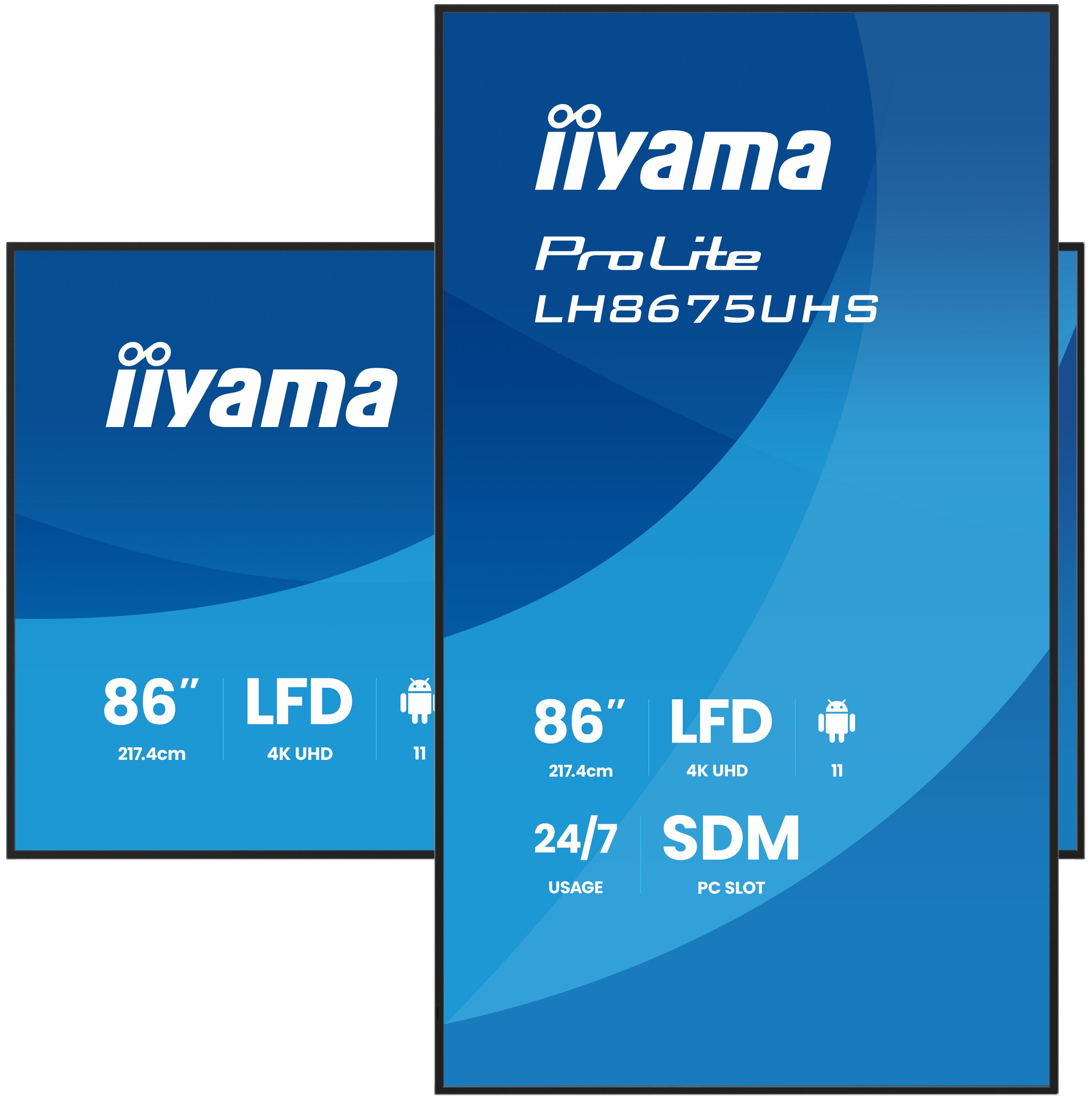 Iiyama ProLite LH8675UHS-B2AG | 86" 4K UHD Allround-Digital Signage Display mit Android 11 & 24/7 Betrieb