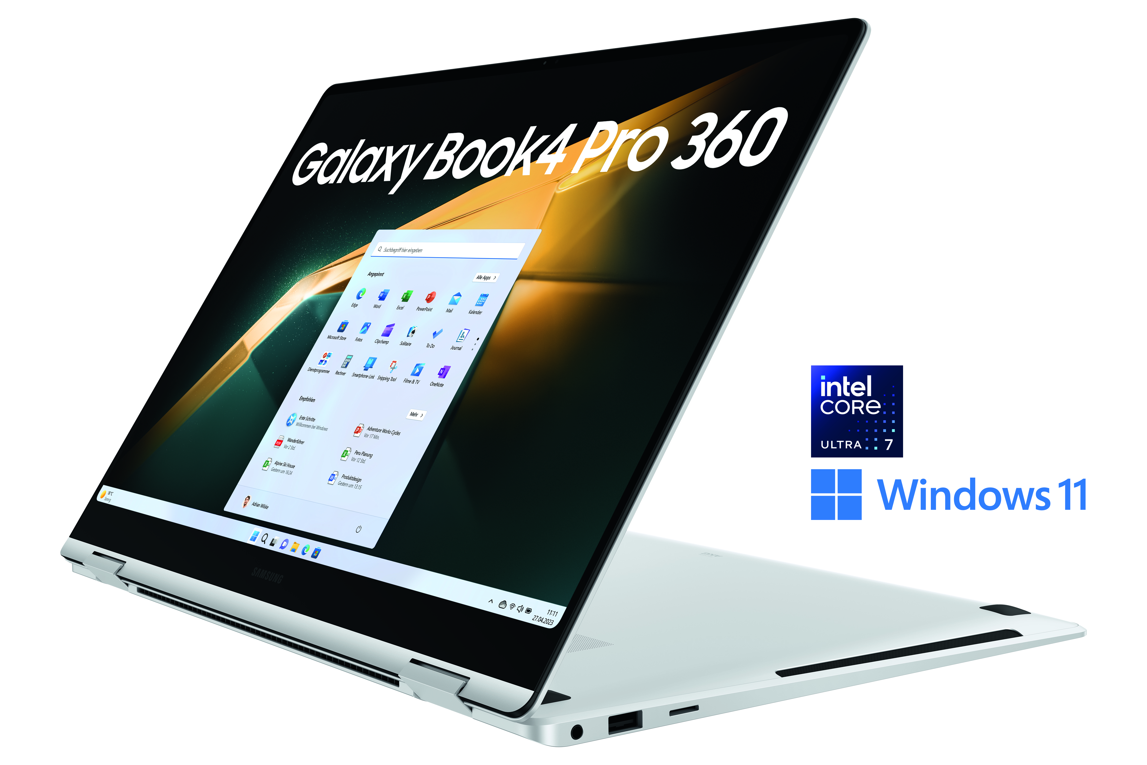Samsung Galaxy Book 4 Pro 360 | 16" WQXGA+ | Intel Core Ultra 7 155H | 16GB LPDDR5x | 512GB SSD | Windows 11 Pro | Silber | Notebook Samsung Galaxy Book 4 Pro 360 | 16" WQXGA+ | Intel Core Ultra 7 155H | 16GB LPDDR5x | 512GB SSD | Windows 11 Pro | Silber | Notebook