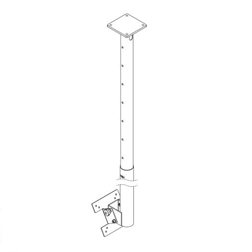 HAGOR HA DH 900 – 1600 S2704 | 32" - 50" | 400x400 | 50KG | Black | Deckenhalterung