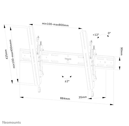 Neomounts WL35S-850BL18 TV-Wandhalterung 43-86" - neigbar - abschließbar - schnelle Installation Neomounts WL35S-850BL18 TV-Wandhalterung 43-86" - neigbar - abschließbar - schnelle Installation