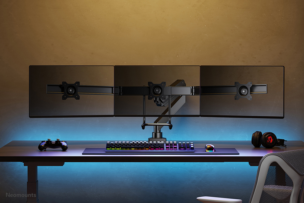 Neomounts NM-D775DX3BLACK Monitorarm 17-27" - Gasfeder - Topfix - 180°-Stopp