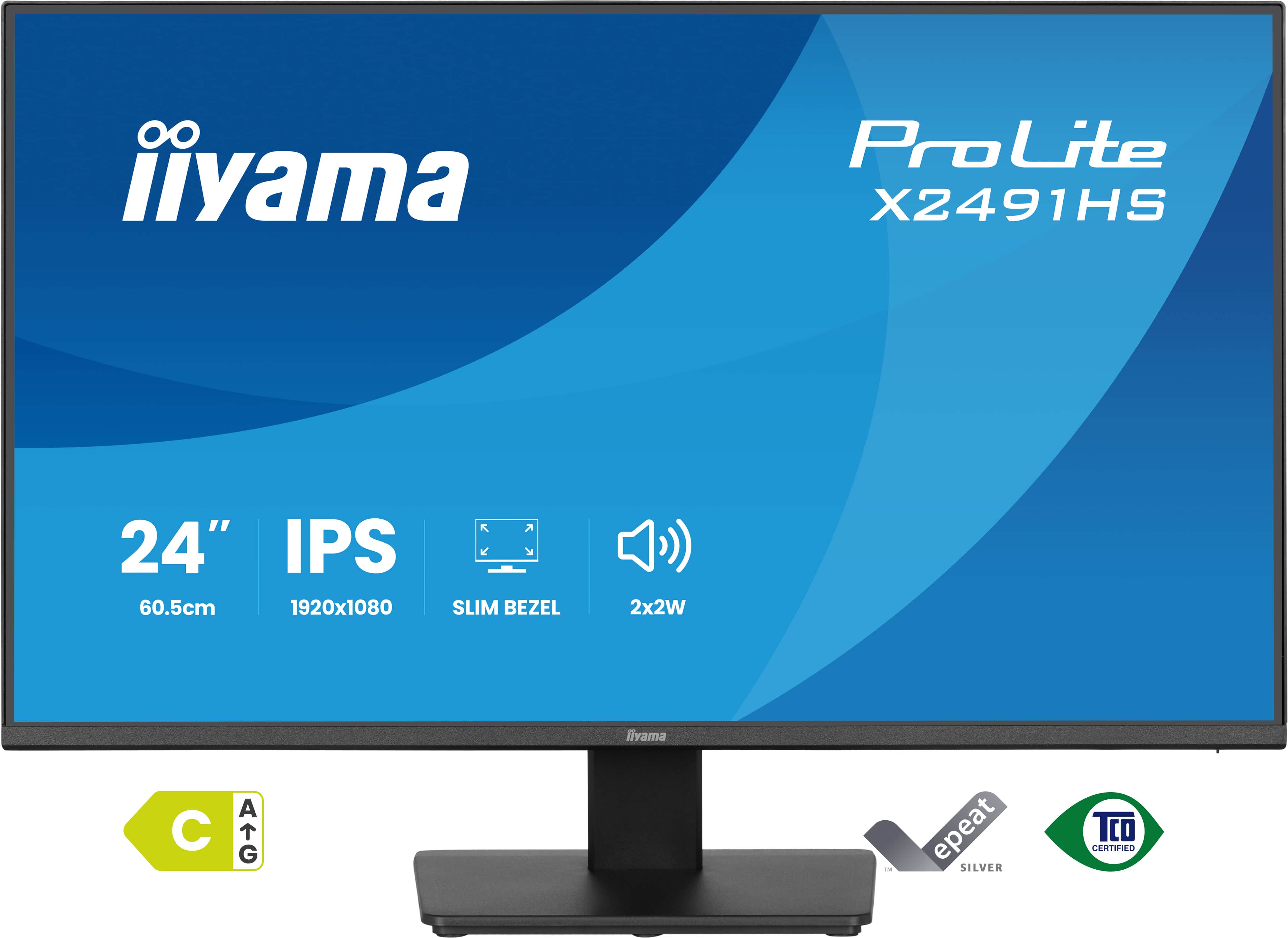 iiyama ProLite X2491HS-B1 | 24" IPS Monitor Full HD 120Hz USB-Hub Lautsprecher Ergonomisch