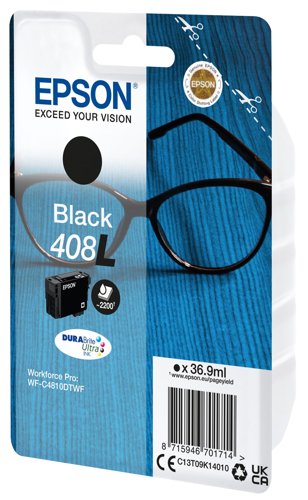 Tinte Epson 408L C13T09K14010 2.200 Seiten Schwarz für WF-C4810 Tinte Epson 408L C13T09K14010 2.200 Seiten Schwarz für WF-C4810