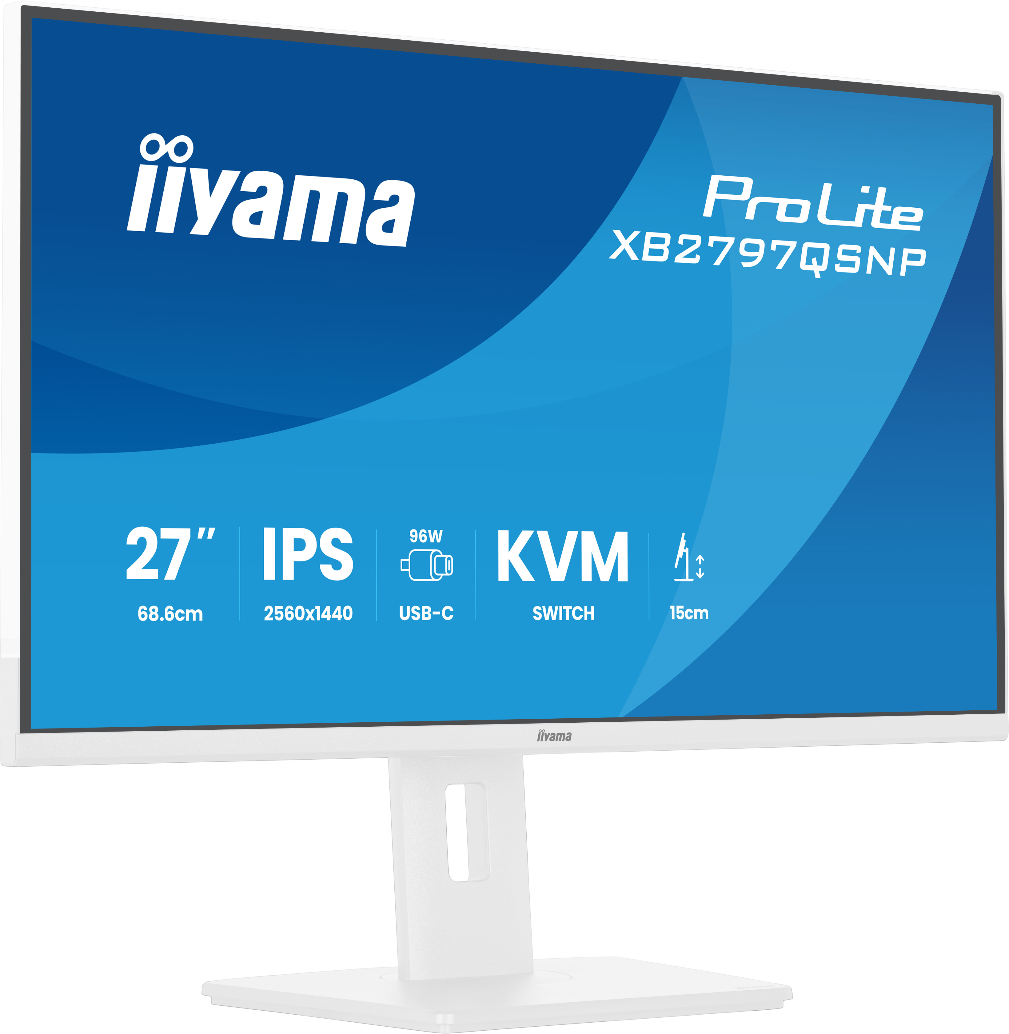 Iiyama ProLite XB2797QSNP-W1 | 27" QHD IPS Monitor mit USB-C Docking, KVM-Switch & LAN