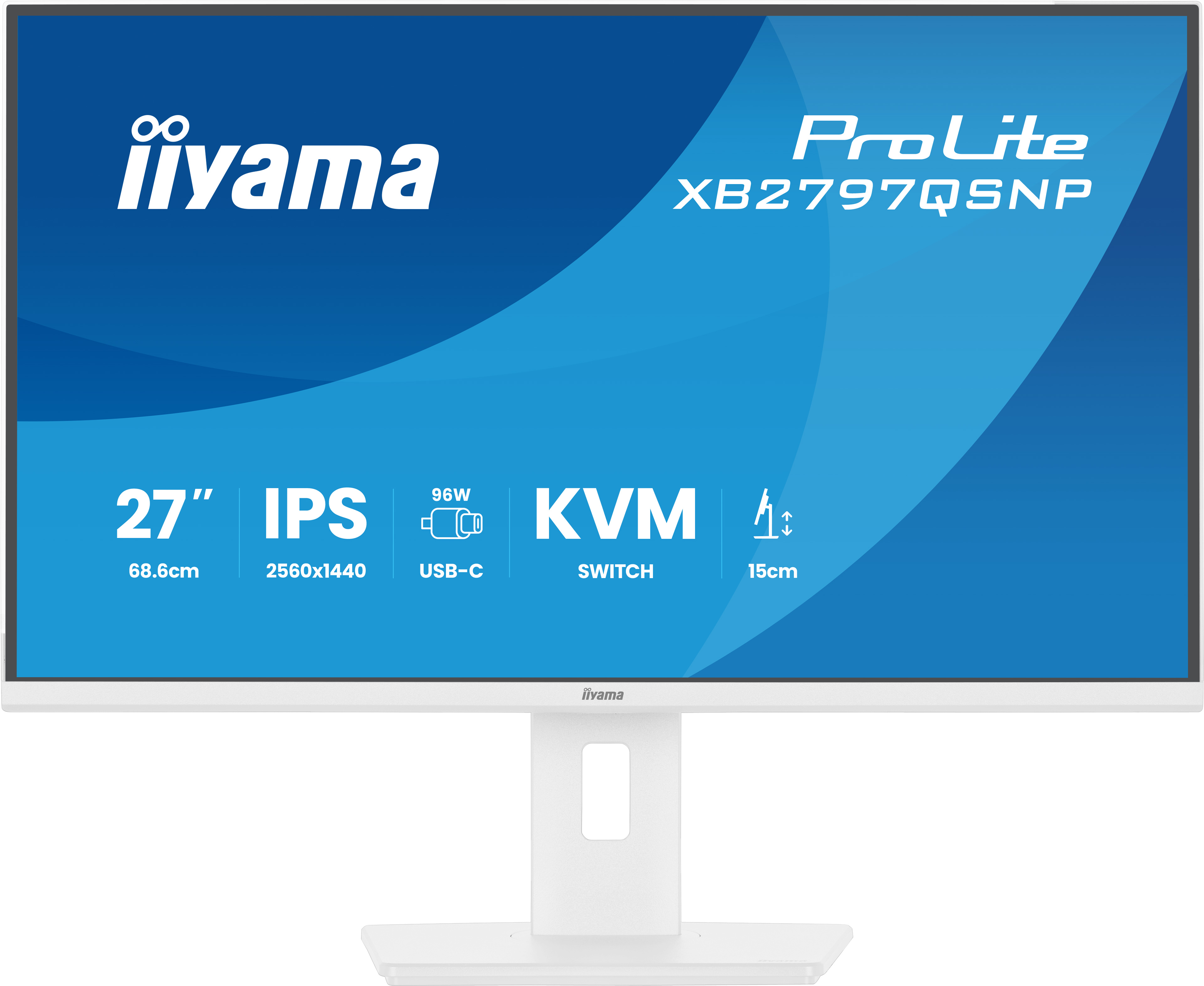 Iiyama ProLite XB2797QSNP-W1 | 27" QHD IPS Monitor mit USB-C Docking, KVM-Switch & LAN