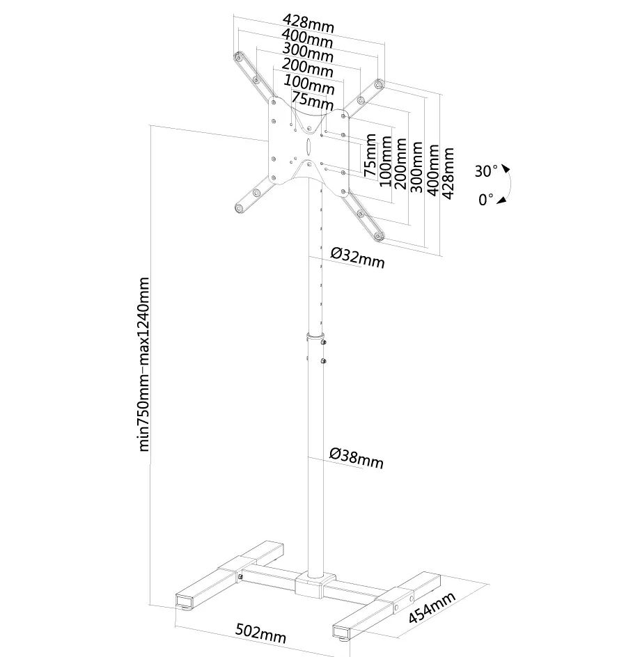 Neomounts NS-FS100BLACK | 10 - 55" | Standsystem