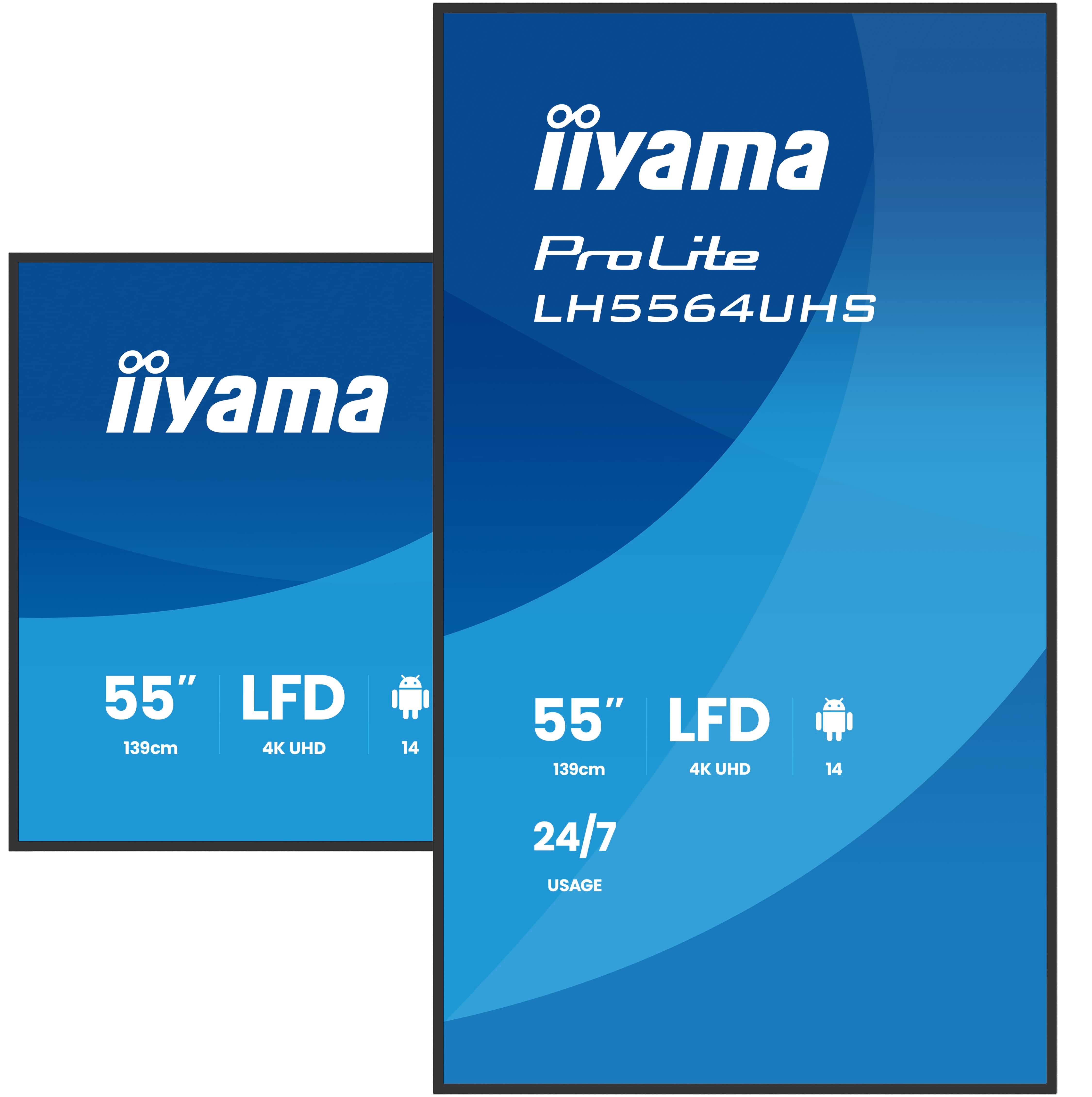 Iiyama ProLite LH5564UHS-B1AG | 55" 4K Display für Business und Digital Signage mit Content-Management LH5564UHS-B1AG