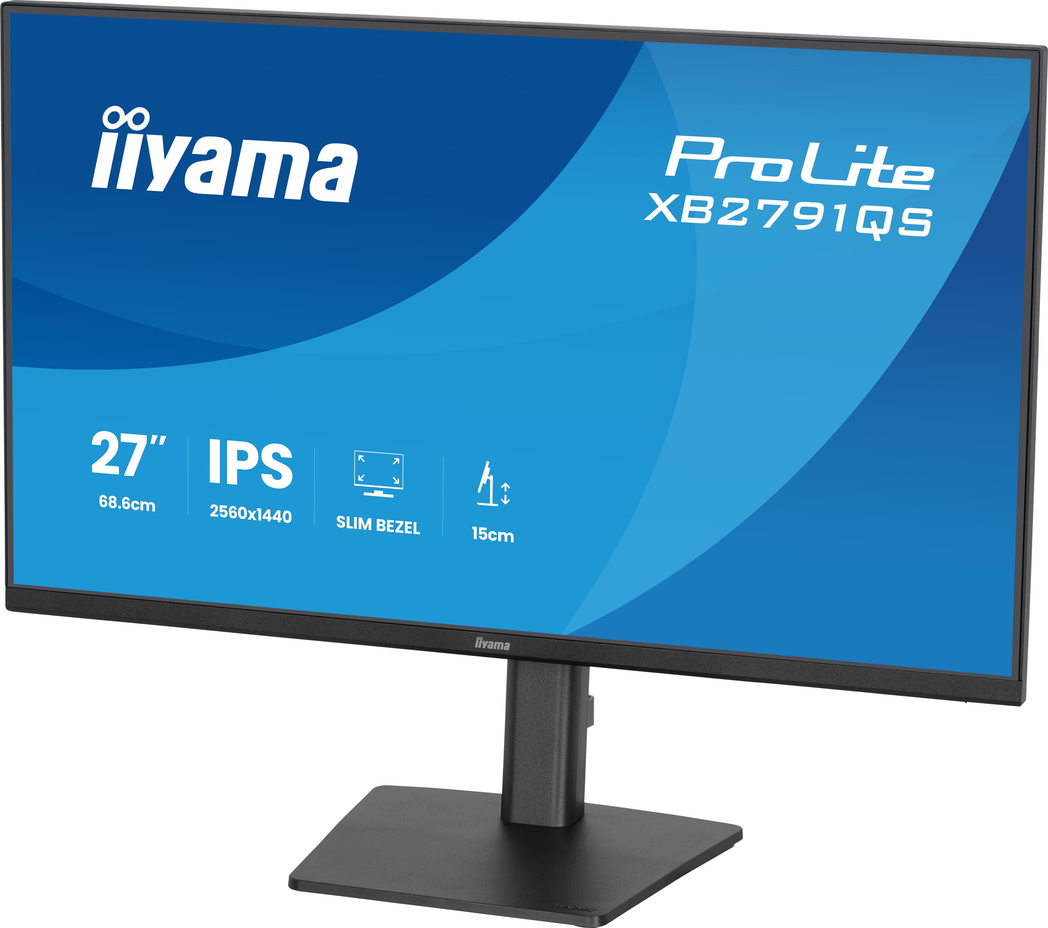 Iiyama ProLite XB2791QS-B1 | 27" QHD IPS Monitor Ergonomisch – 2560x1440, Pivot, Eye Care