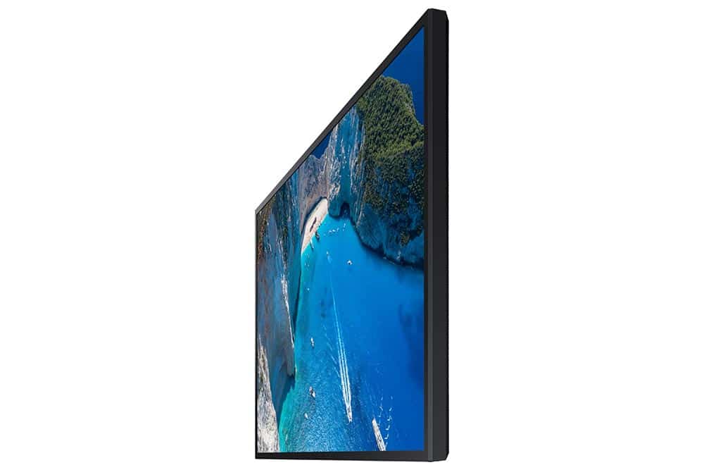 Komplettset Samsung Smart Signage OM75A  | 75" | Schaufenster Display | inkl. Deckenhalterung von Hagor (Portrait)