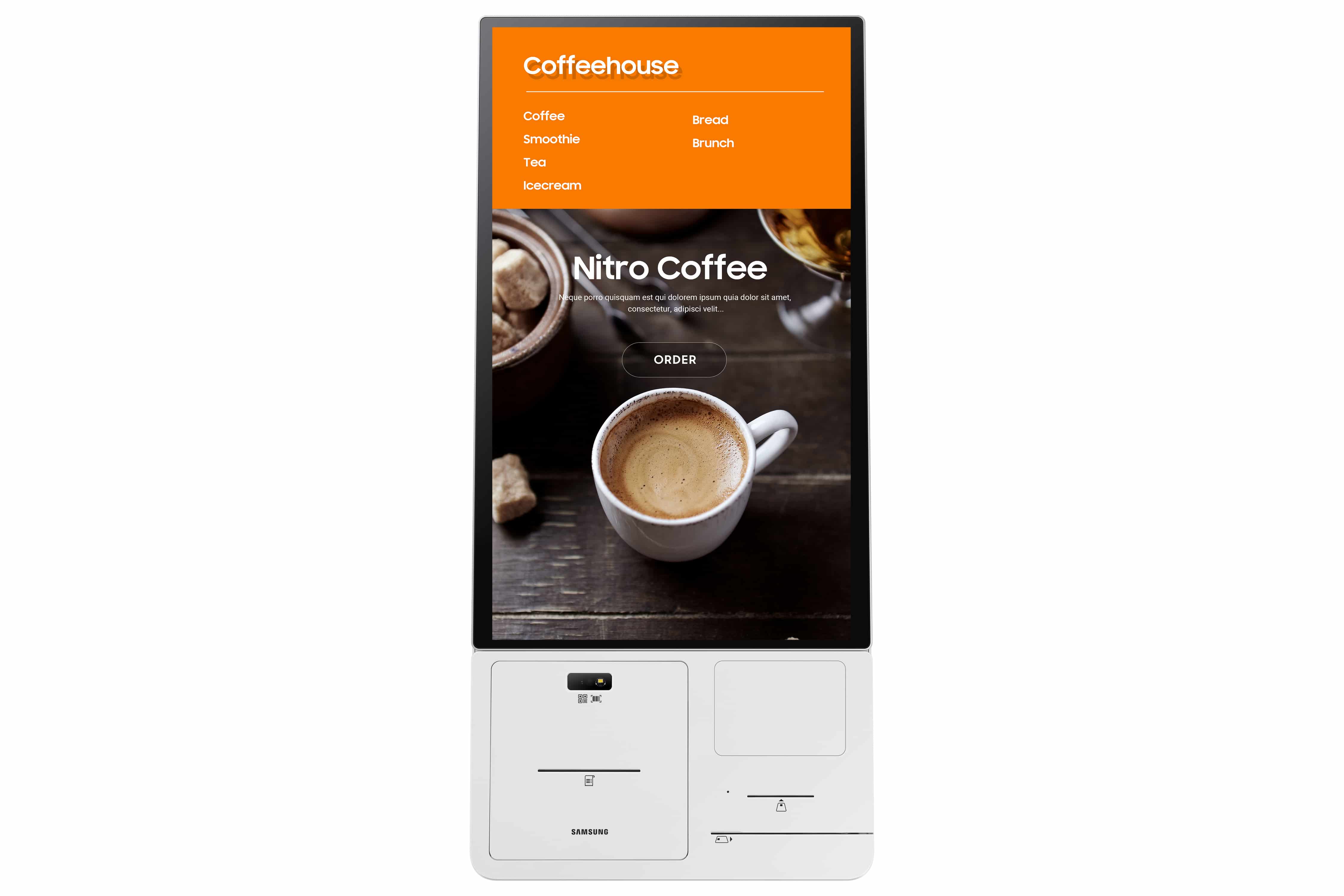 Samsung Kiosk KM24A (24") Touch Display inkl. Connector Box (Thermo-Belegdrucker, QR-/Barcode-Lesegerät)