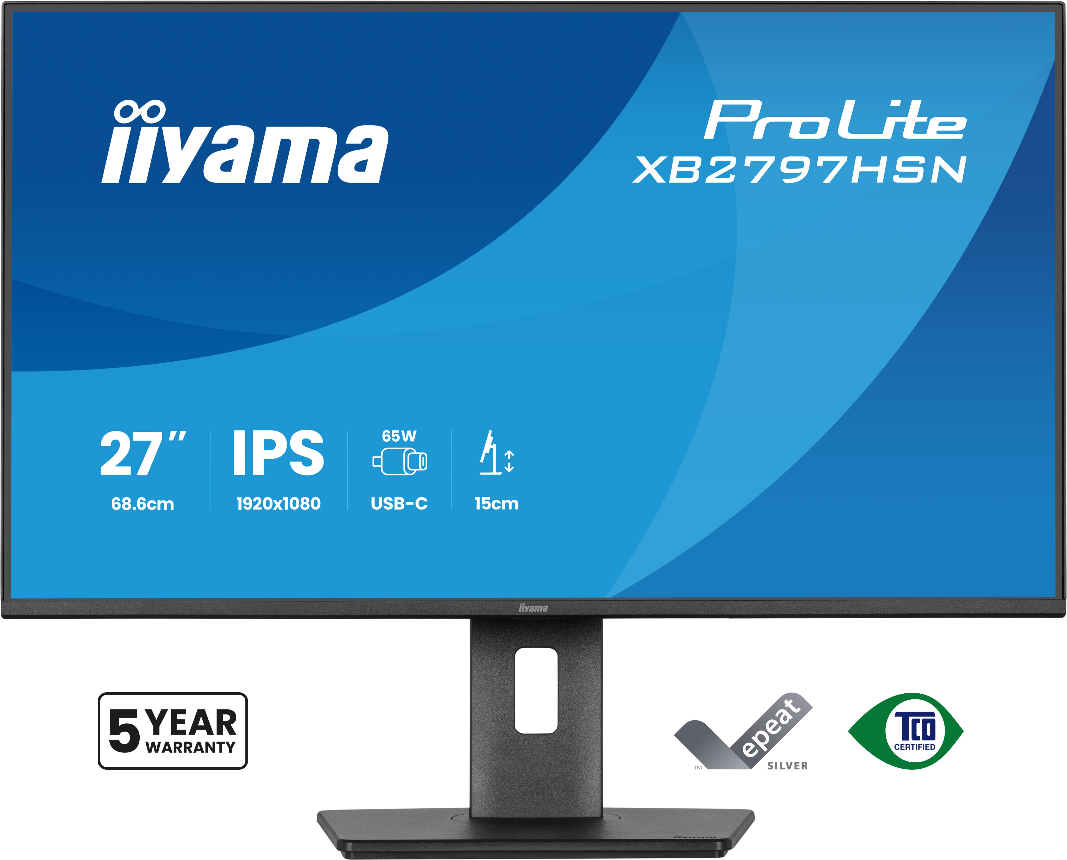 Iiyama ProLite XB2797HSN-B1 | 27" Full HD IPS Monitor mit USB-C Docking