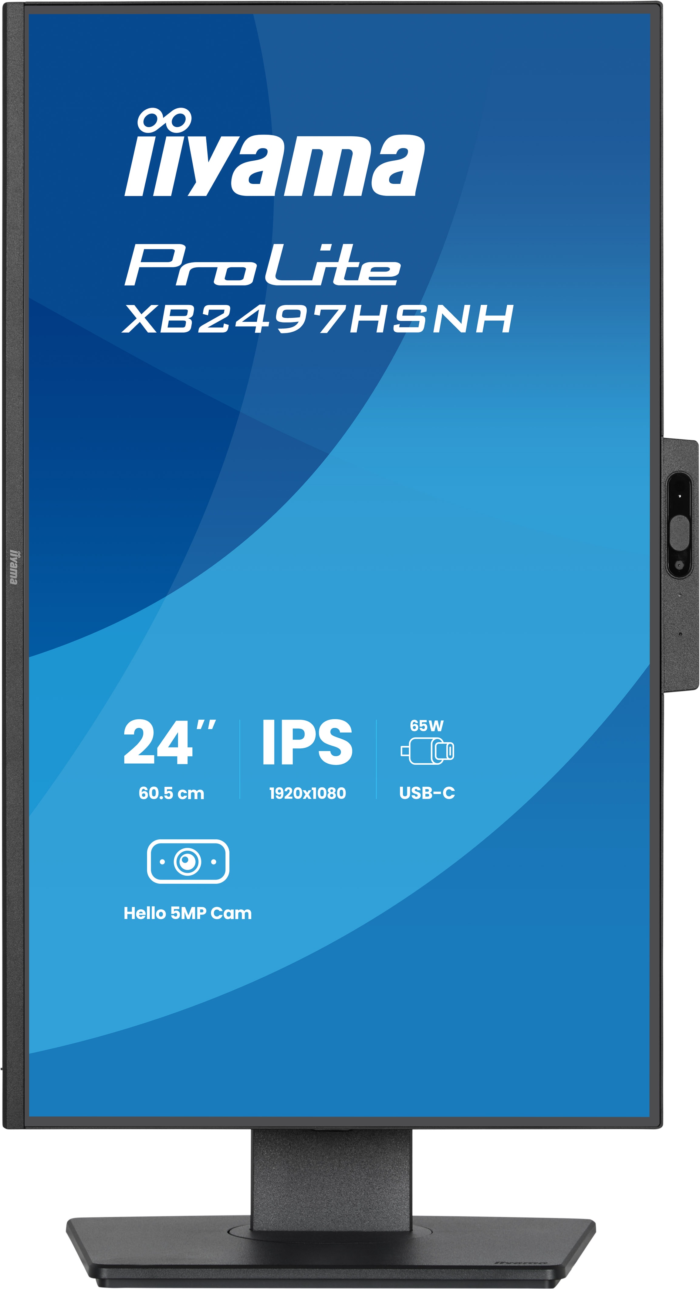 iiyama ProLite XB2497HSNH-B1 | 24" IPS Monitor Full HD 100Hz USB-C Dock Webcam LAN ergonomisch