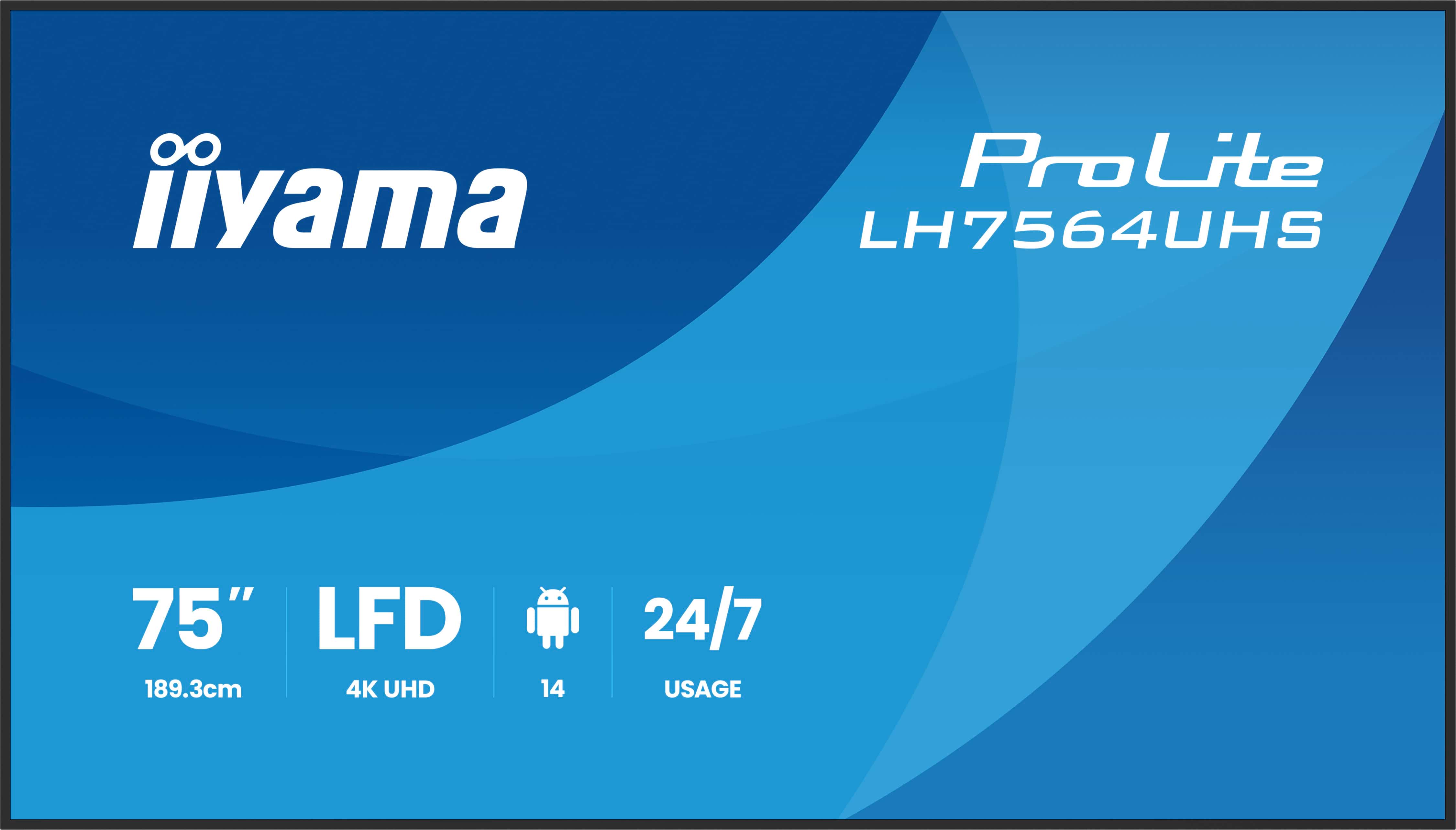 Iiyama ProLite  LH7564UHS-B1AG | 75" 4K Display für Business und Digital Signage mit Content-Management