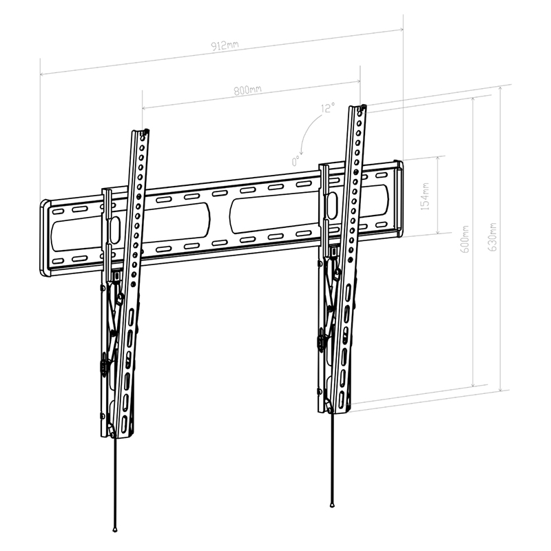 HAGOR BL Tilt 800 | 46" - 65" | 800x600 | 60KG | Black | Wandhalterung 