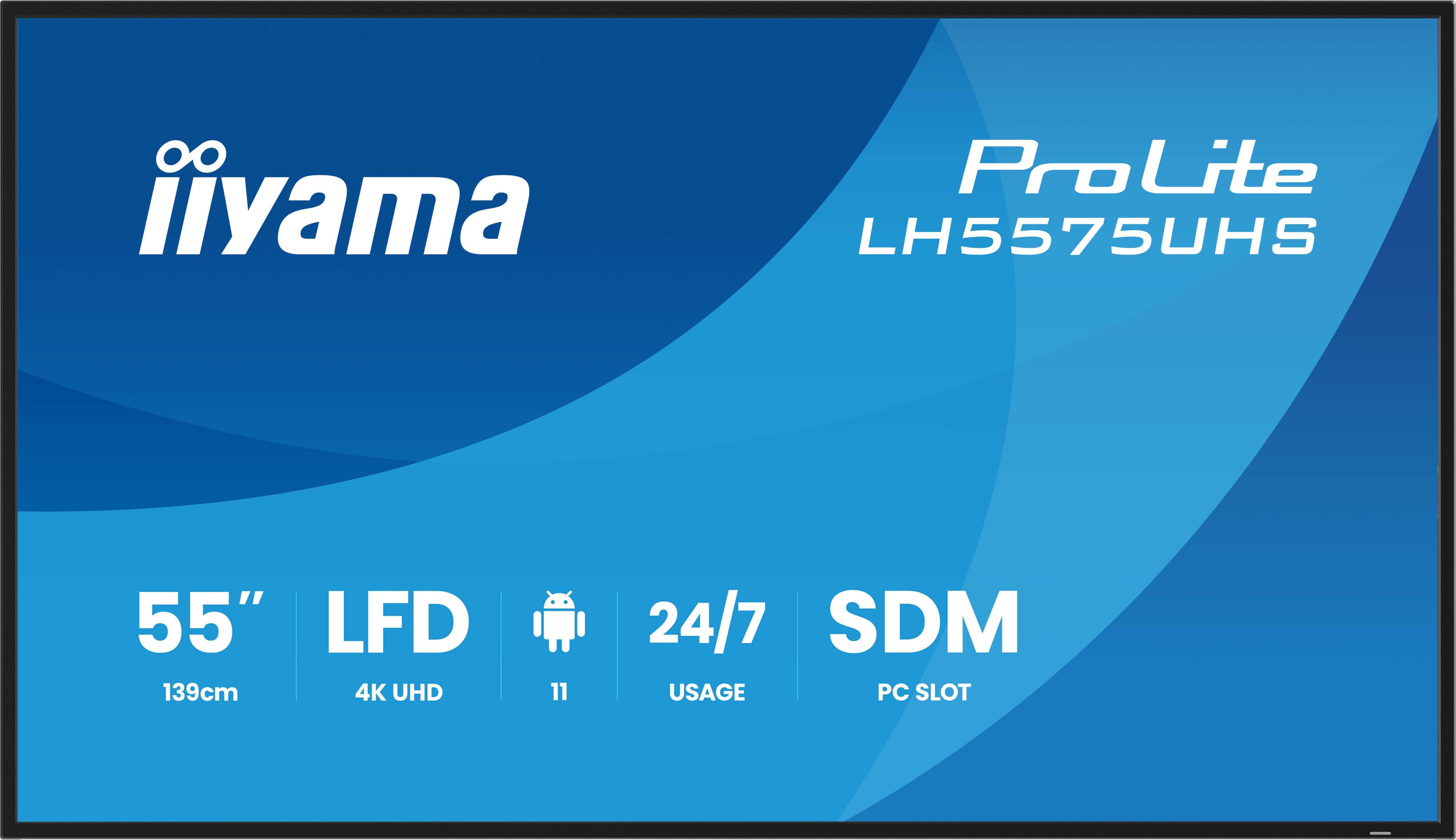 Iiyama ProLite LH5575UHS-B2AG | 55" 4K UHD Allround-Digital Signage Display mit Android 11 & 24/7 Betrieb