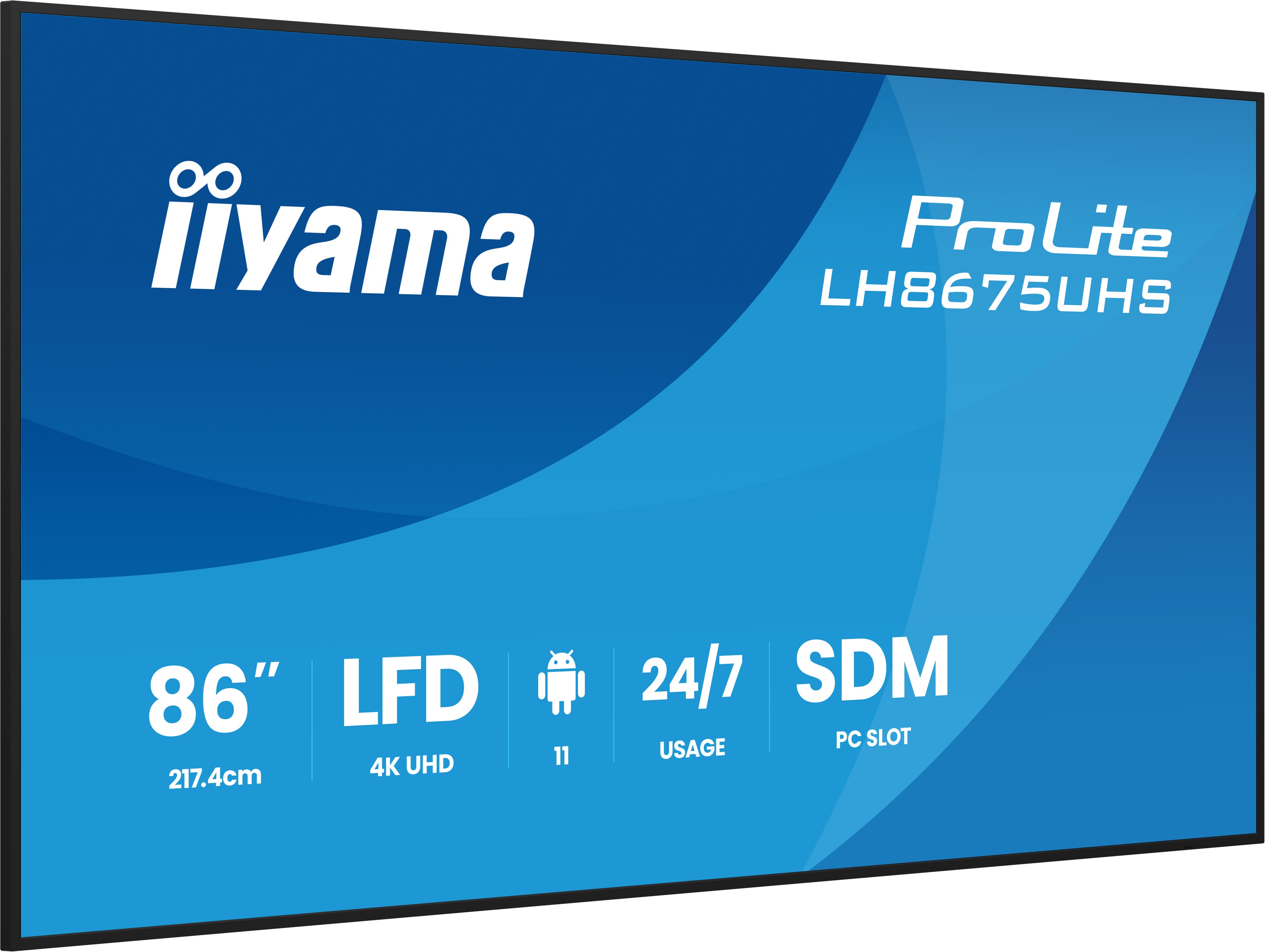 Iiyama ProLite LH8675UHS-B2AG | 86" 4K UHD Allround-Digital Signage Display mit Android 11 & 24/7 Betrieb