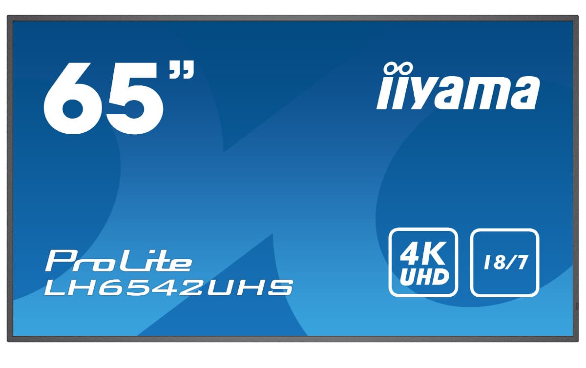 Iiyama ProLite LH6542UHS-B1 | 65" | Digital Signage Display mit 18/7 Betriebszeit, 4K UHD-Grafik und Intel® SDM-L Steckplatz