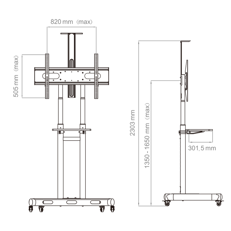 Hagor HP Twin Stand HD | 55" - 84" mobiles Standsystem