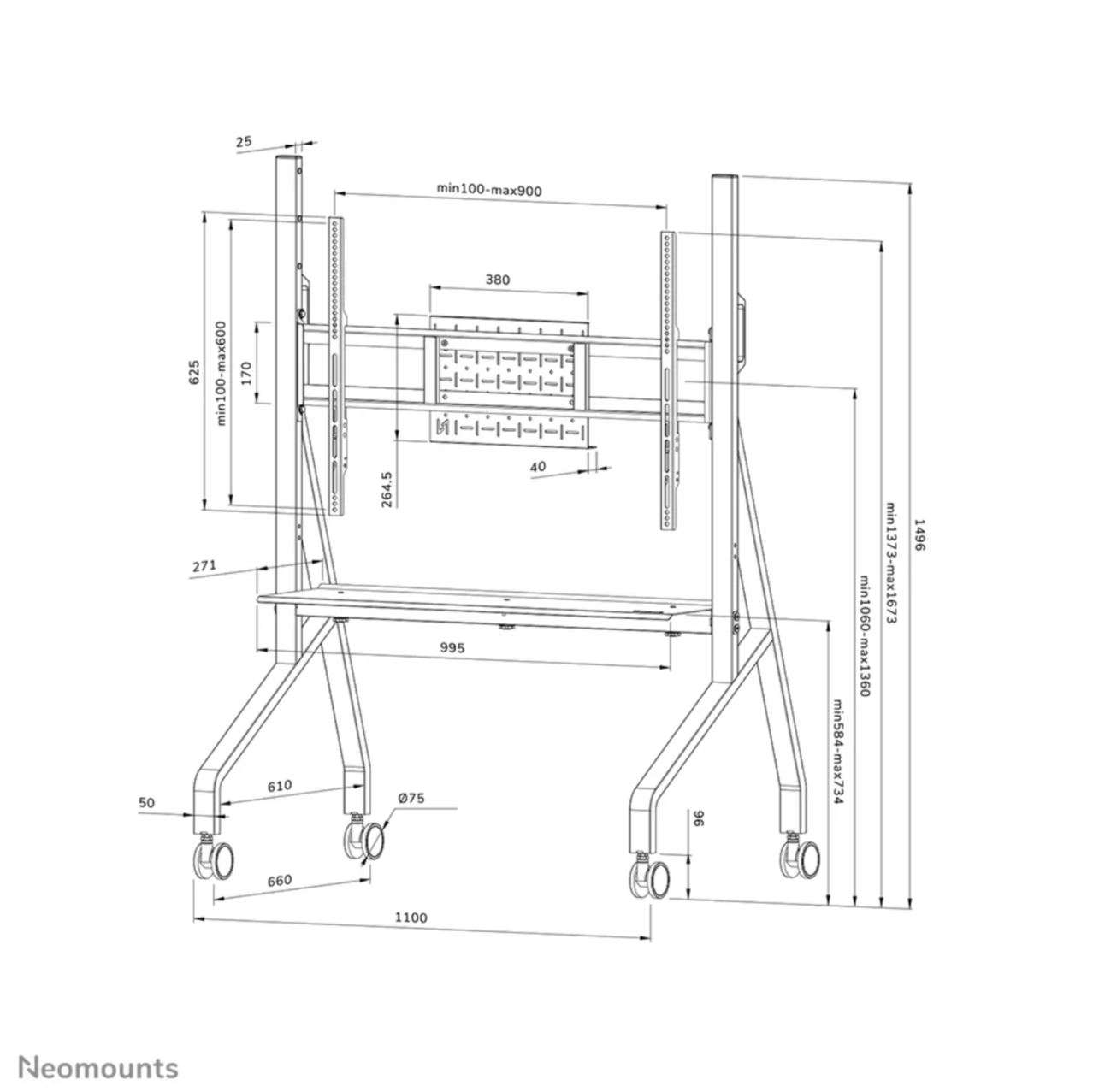 Neomounts FL50-525BL1 | 55" - 86" Neomounts FL50-525BL1 | 55" - 86"