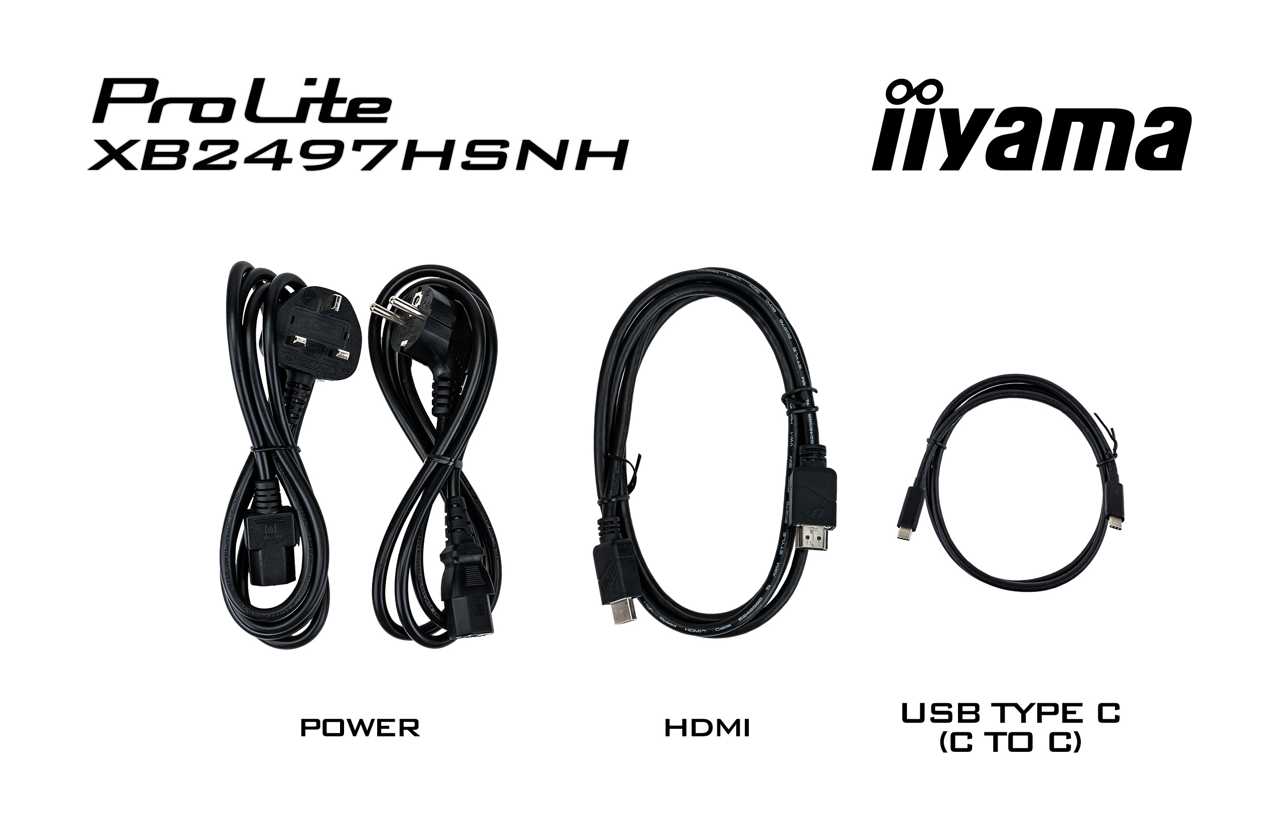 iiyama ProLite XB2497HSNH-B1 | 24" IPS Monitor Full HD 100Hz USB-C Dock Webcam LAN ergonomisch