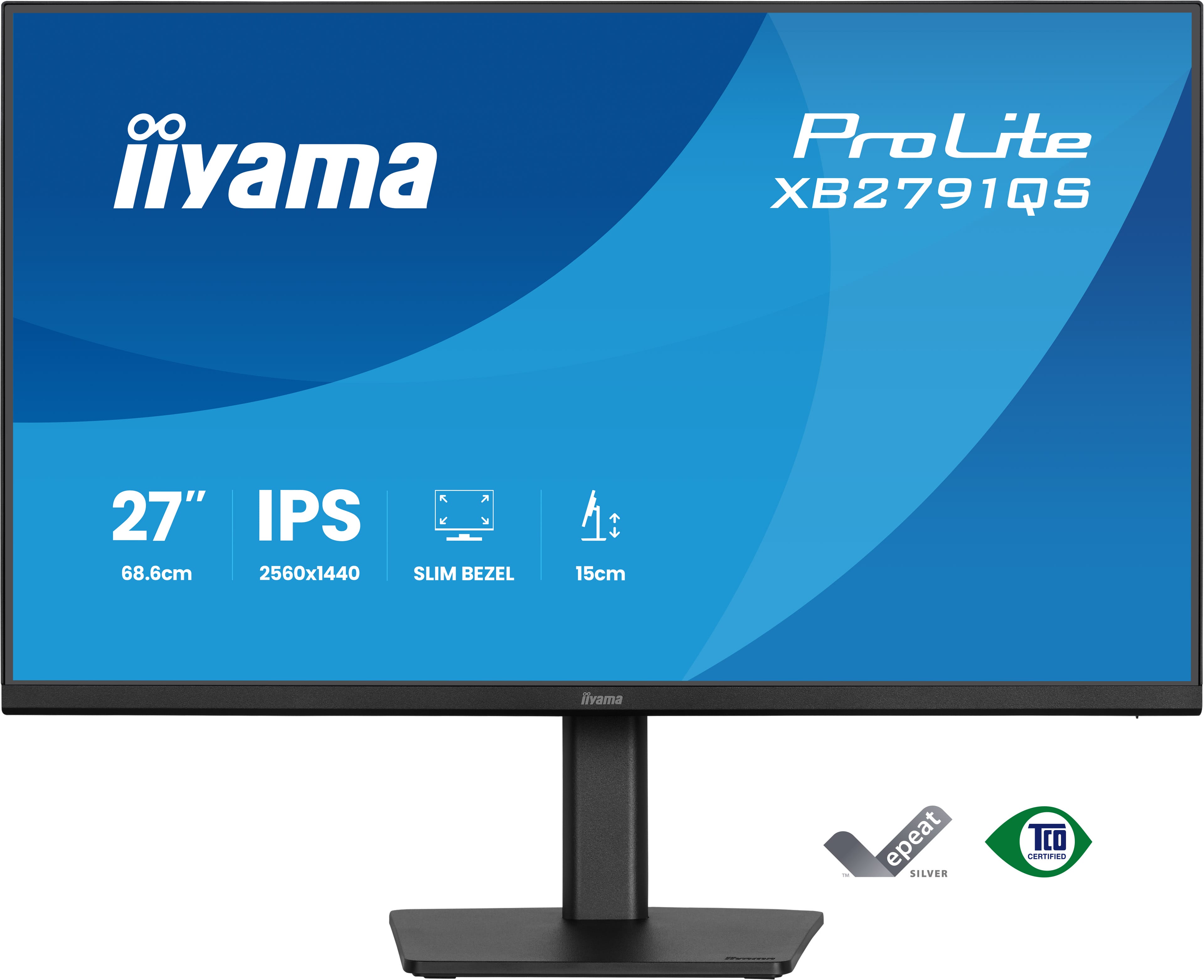 Iiyama ProLite XB2791QS-B1 | 27" QHD IPS Monitor Ergonomisch – 2560x1440, Pivot, Eye Care